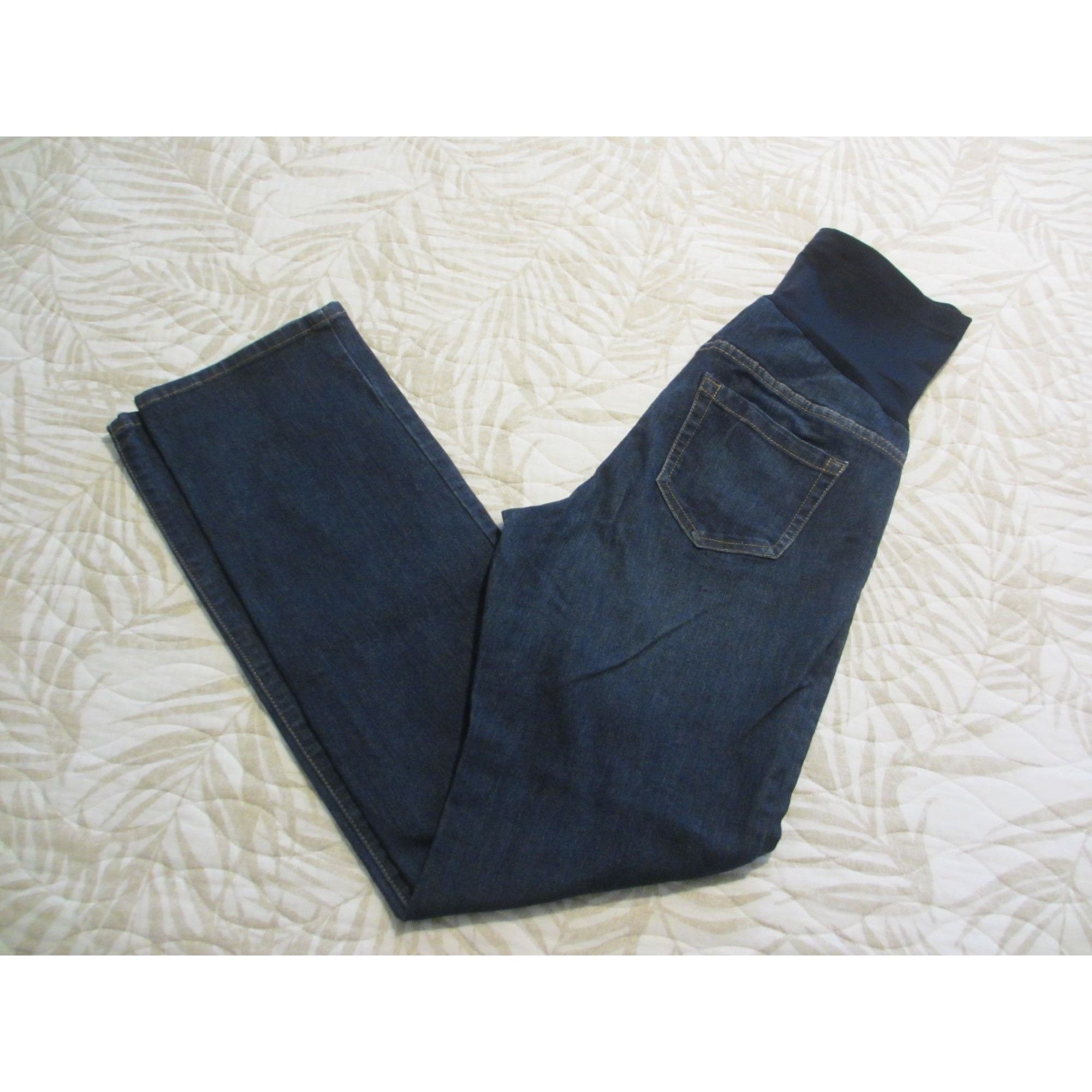 Other Liz Lange Maternity Denim Jeans Size 6 Dark Wash Over-Belly Size 28" / US 6 / IT 42 - 2 Thumbnail