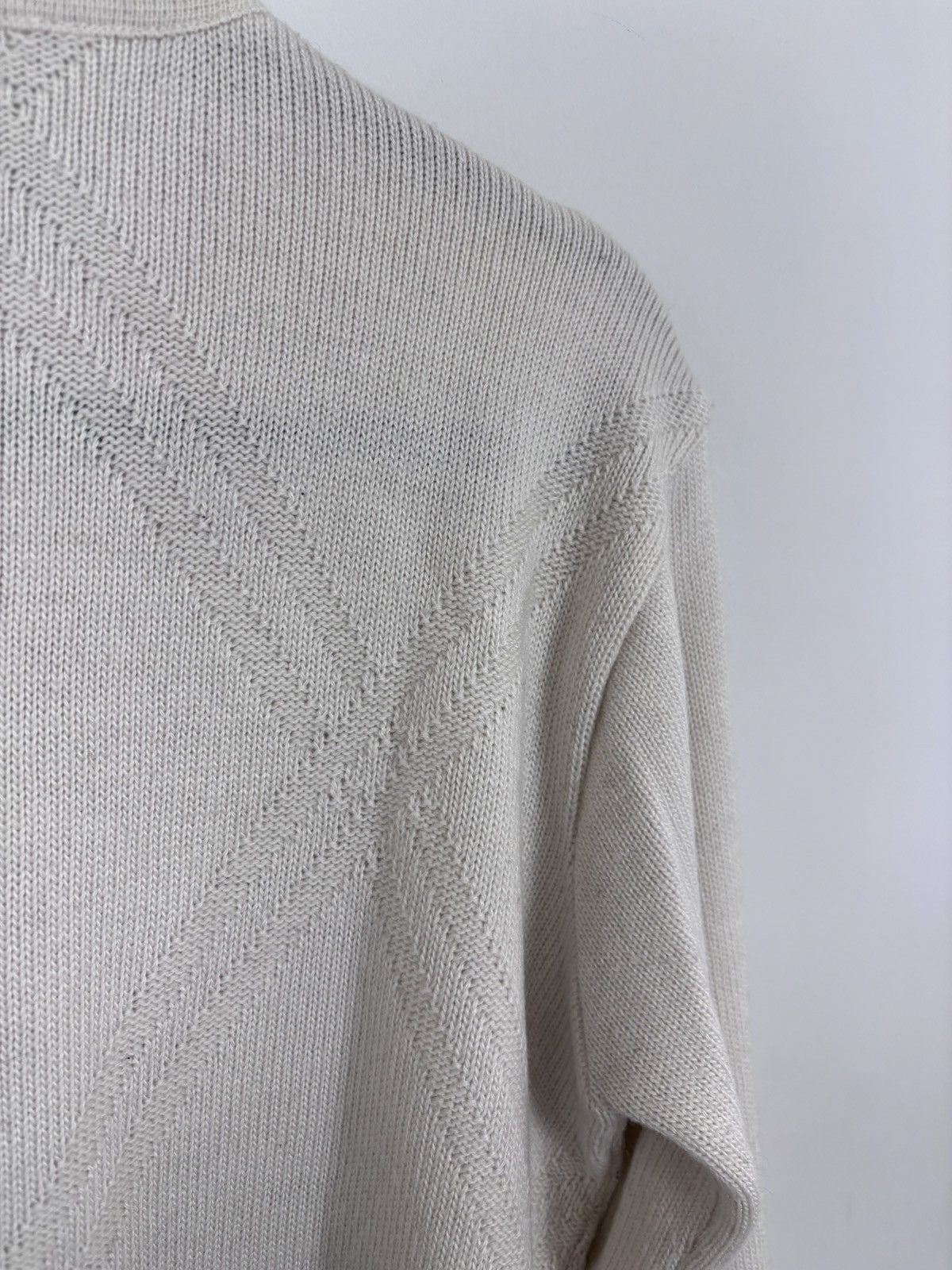 Lacoste Lacoste Vintage Men’s Ivory Argyle Knit Wool Blend Sweater Size US M / EU 48-50 / 2 - 17 Thumbnail