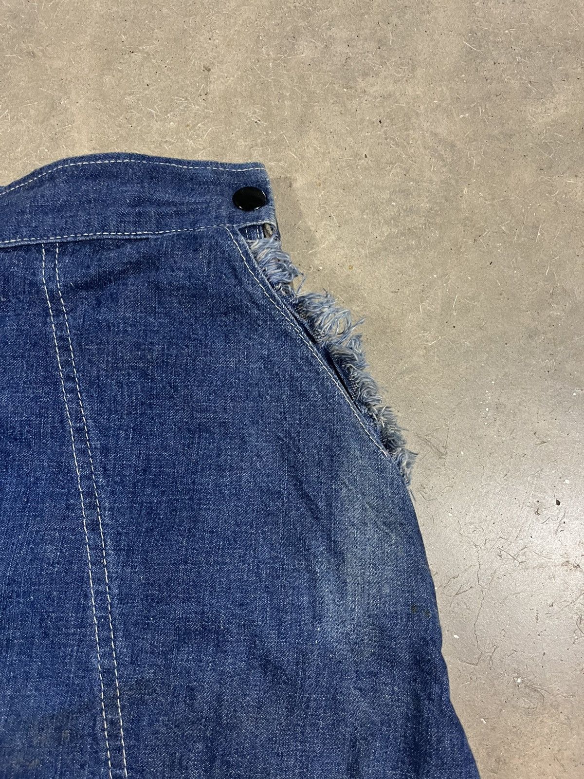 Vintage Vintage 60s Selvedge Denim Skirt Faded Blue Size 25" / US 0 / IT 36 - 3 Thumbnail