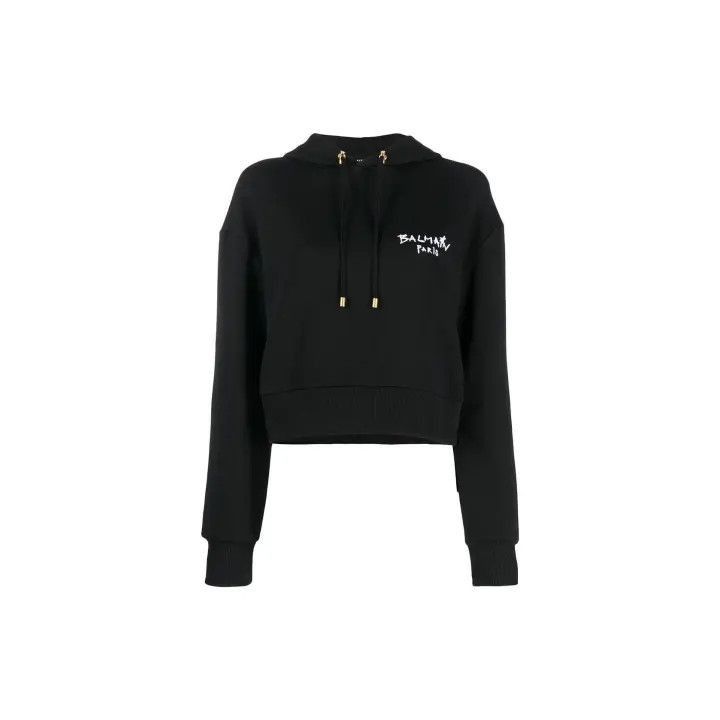 Balmain Balmain SS22 Logo Print Hooded Sweatshirt -2507 Size M / US 6-8 / IT 42-44 - 2 Thumbnail