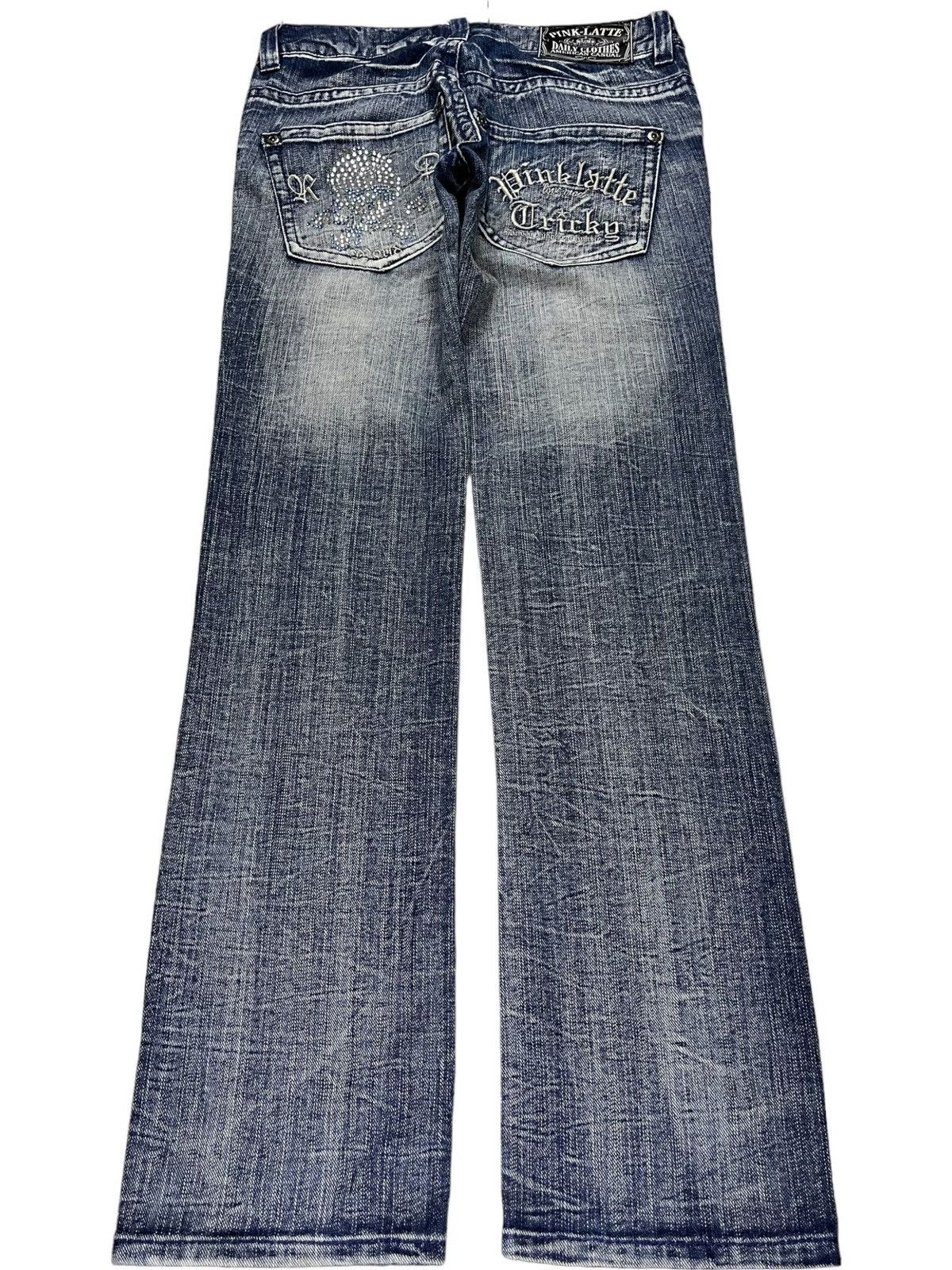 Japanese Brand × Kapital Vintage Japanese Brand Acid Wash Punk Ripped Patched Jeans Size 29" - 2 Thumbnail