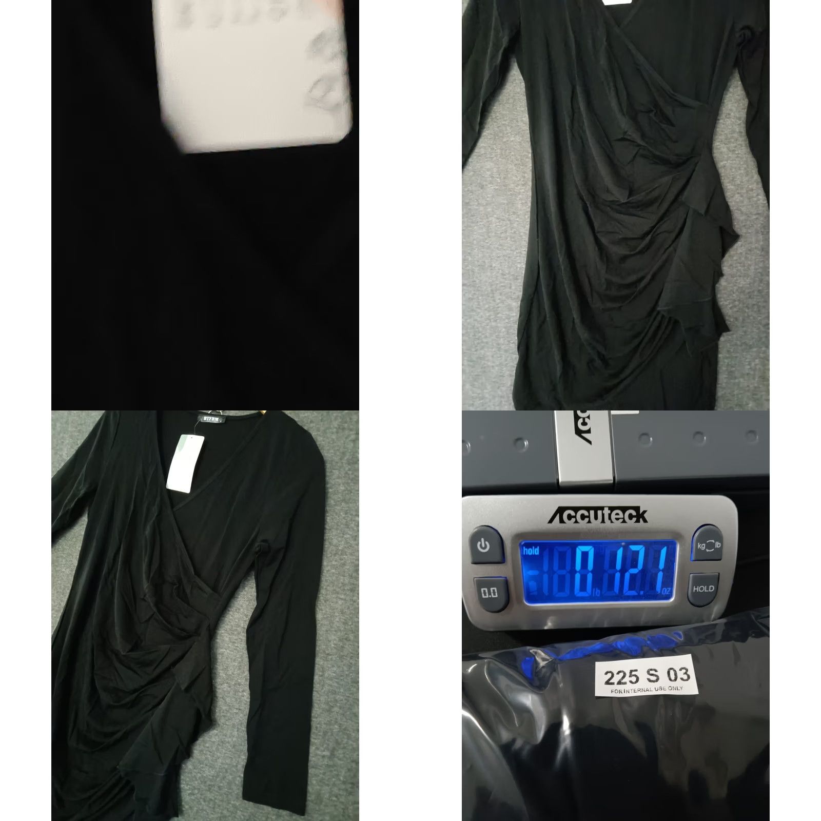 Vintage BTFBM Women’s Fashion Wrap V Neck Dress Long Sleeve Black Size S Size S / US 4 / IT 40 - 8 Thumbnail