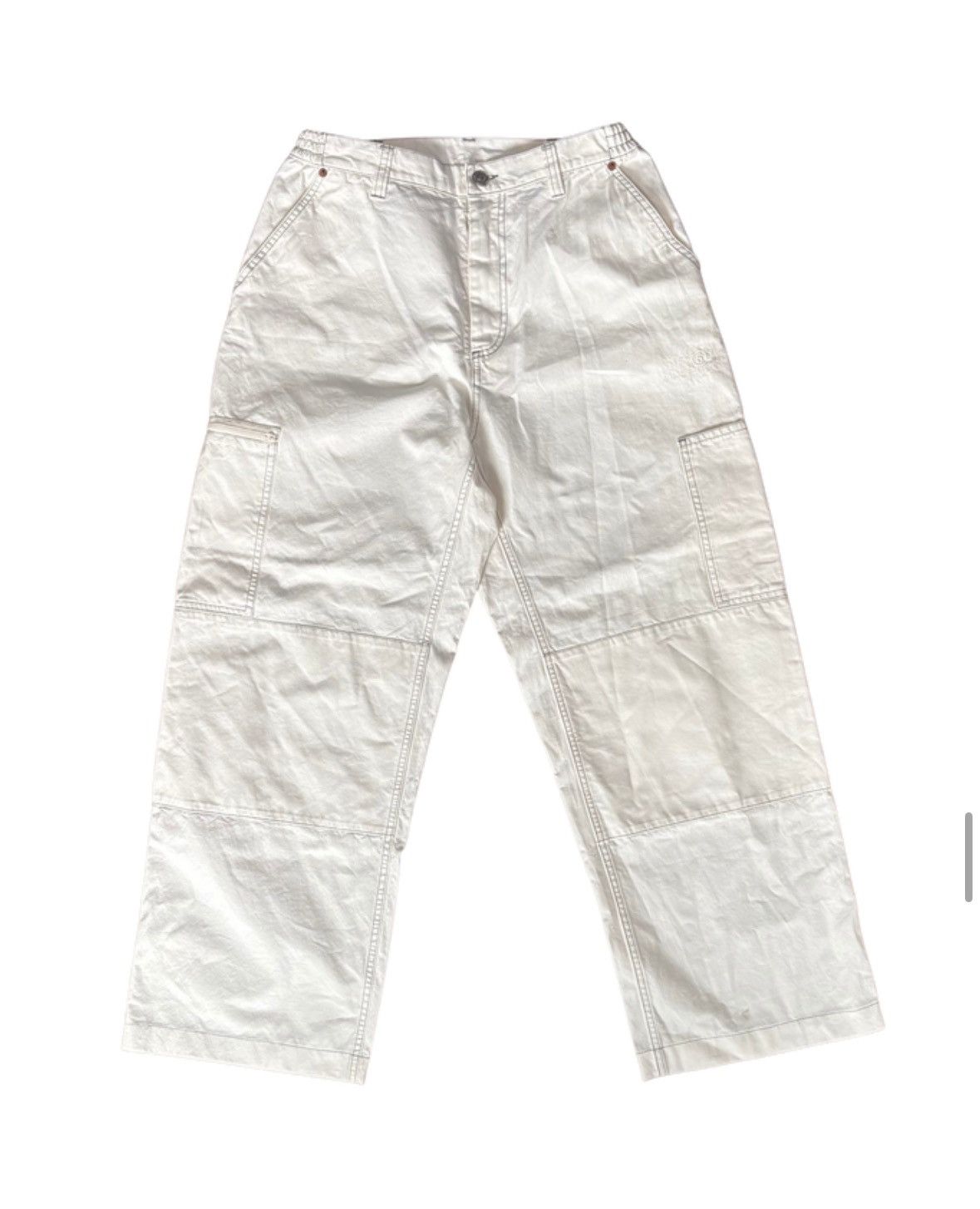 Maison Margiela MM6 Maison Margiela White Numeric Signature Trousers Size US 32 / EU 48 - 1 Thumbnail