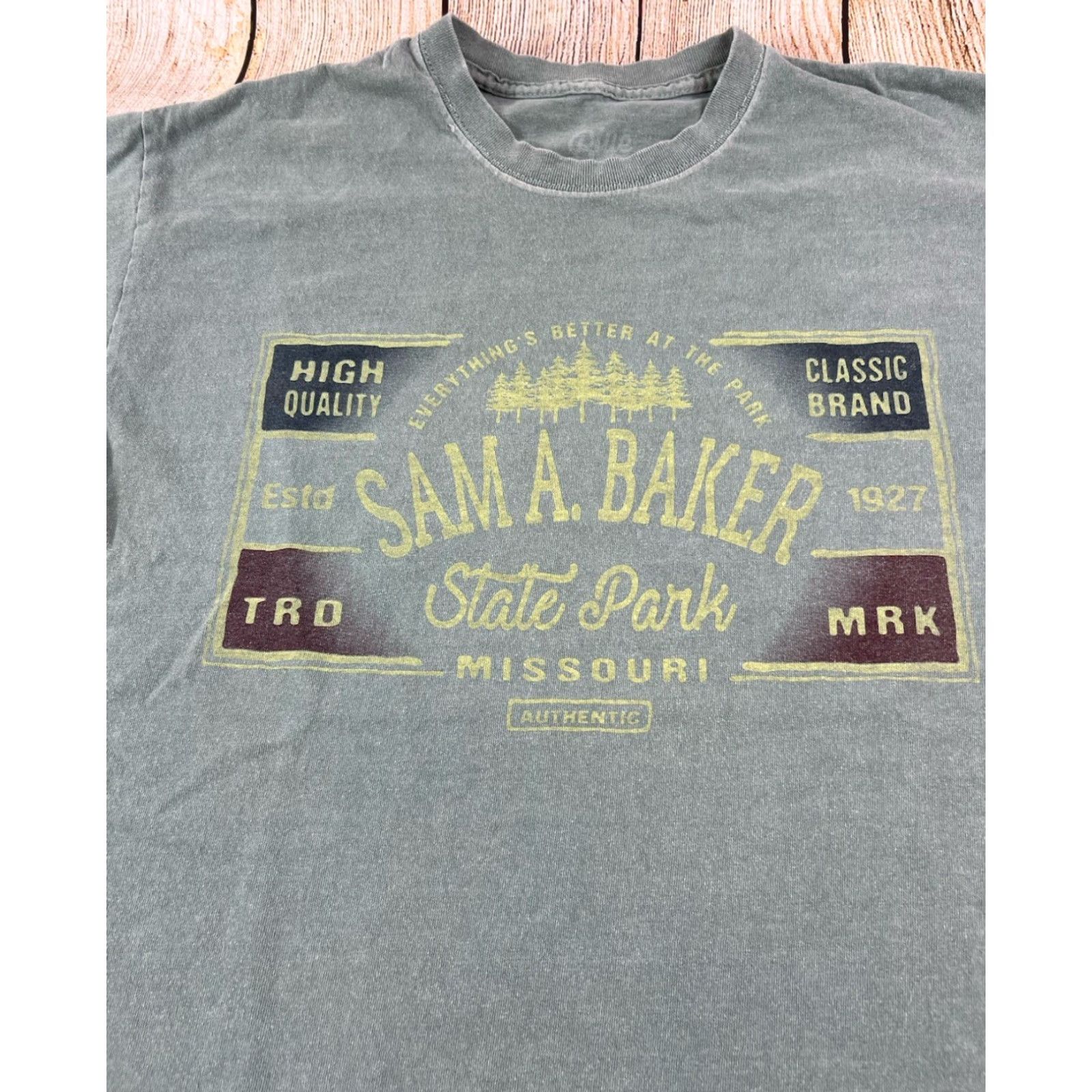 Vintage Blue 84 Sam A Baker Missouri State Park T Shirt Green L Men Short Sleeve Regular Size Large Size US L / EU 52-54 / 3 - 2 Thumbnail