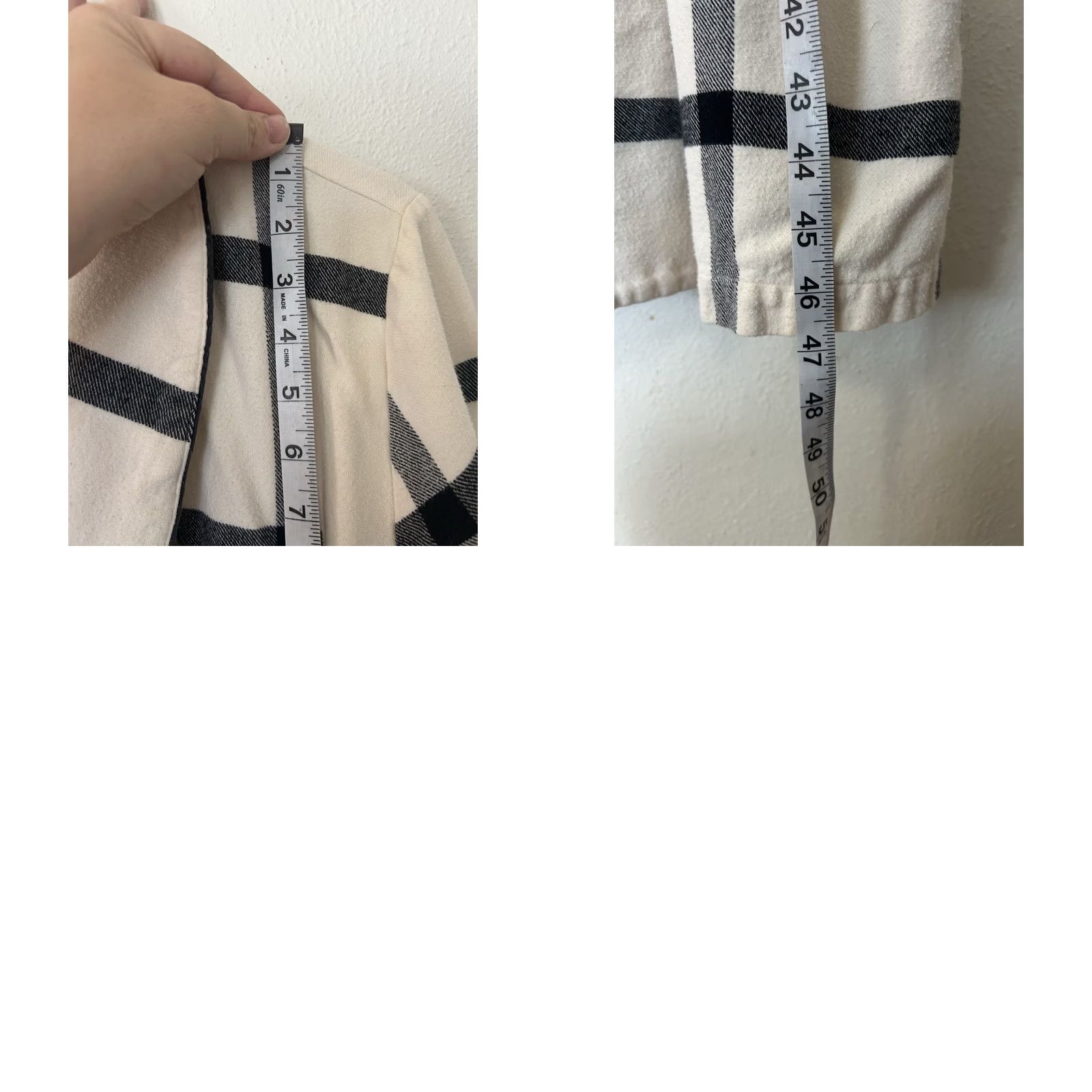 Ralph Lauren Lauren Ralph Lauren Robe Womens S Ivory Black Cotton Flannel Logo Check Belted Pockets Kimono Tie Bedtime Bath Spa LRL Size ONE SIZE - 8 Thumbnail