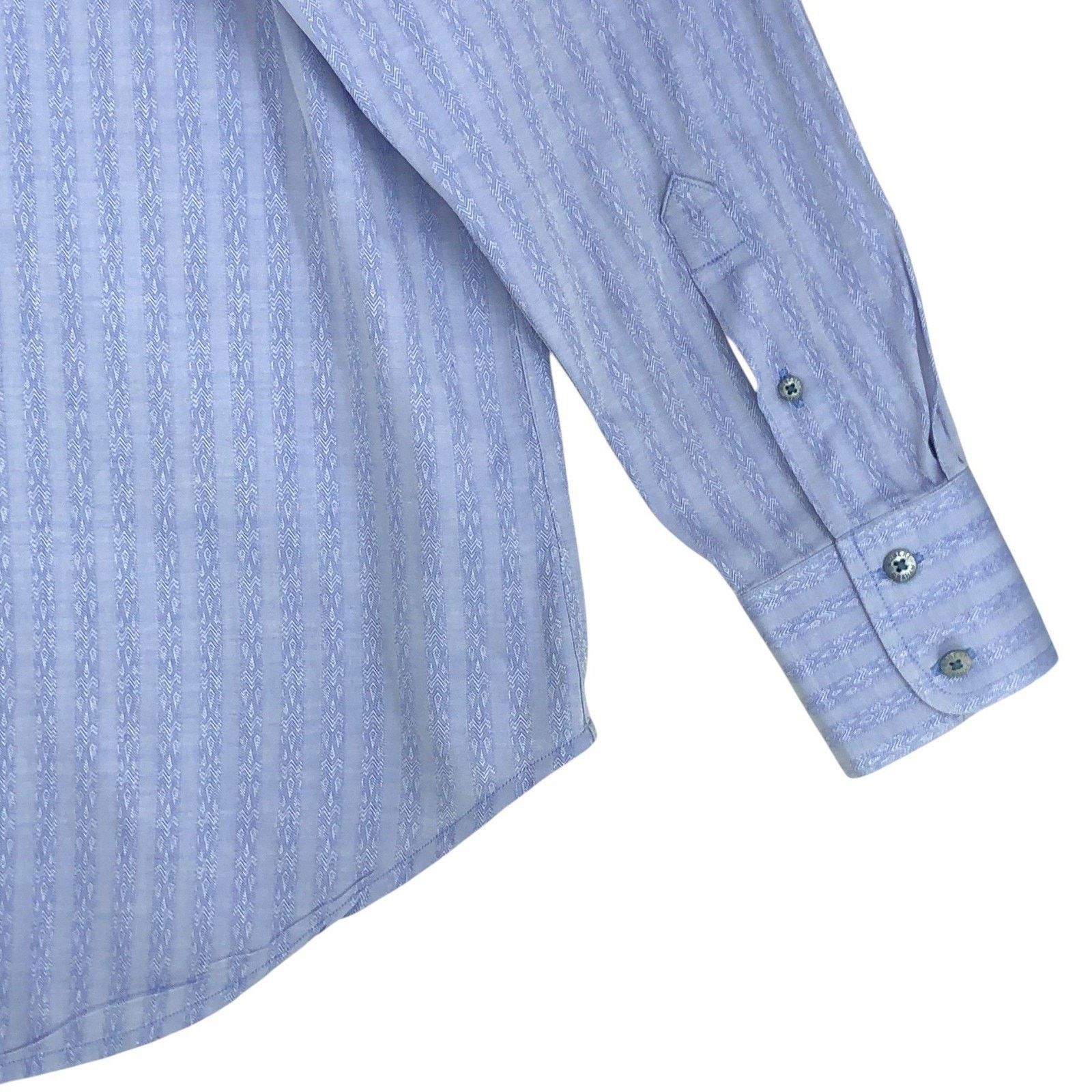 Robert Graham Robert Graham Shirt L Lilac Jacquard Stripe Button Contrast Size US L / EU 52-54 / 3 - 12 Thumbnail