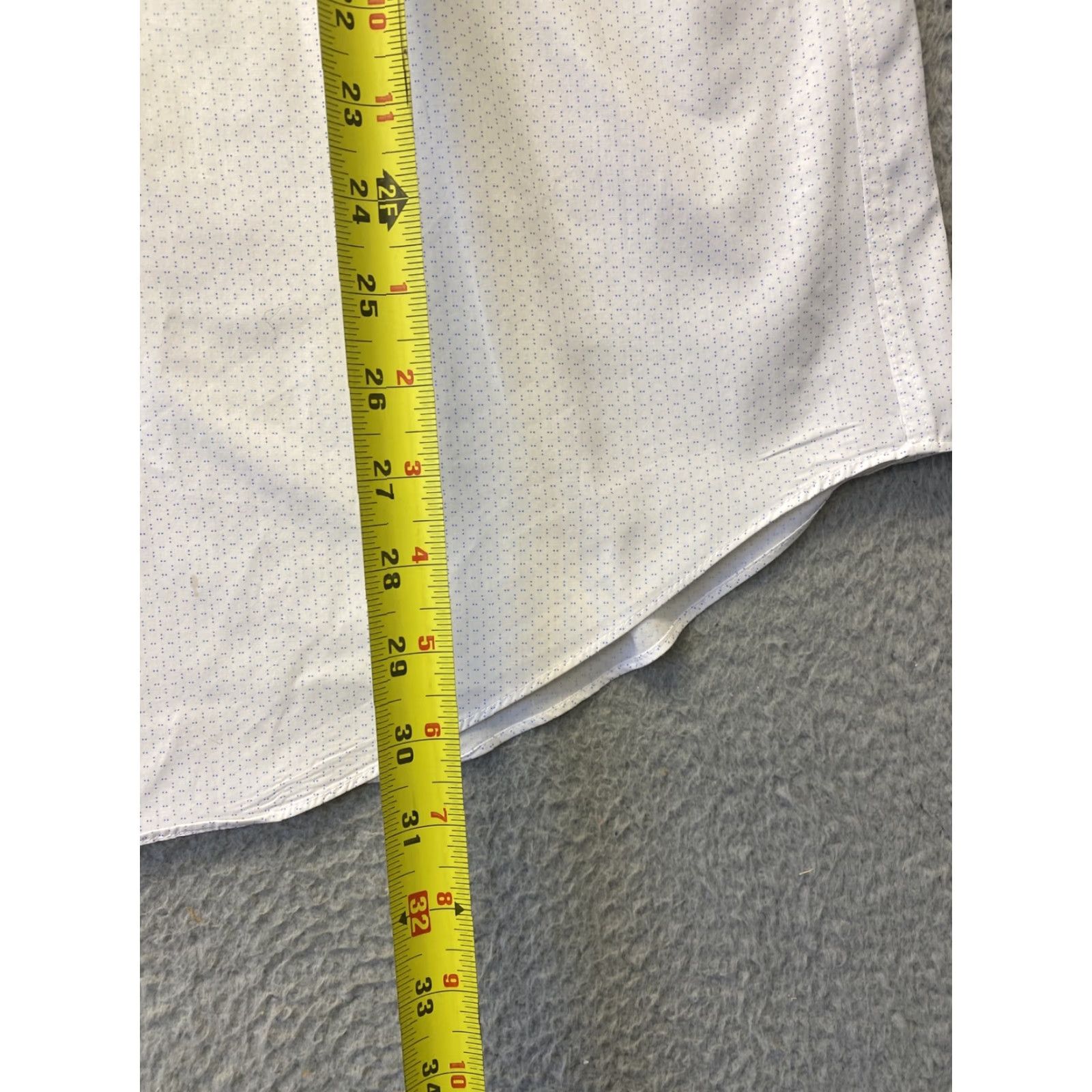 Calvin Klein Calvin Klein Shirt Slim Men's 17 34/35 White blue Long Sleeve Button-Up Collared Spread Button Men 105-6 Size US XL / EU 56 / 4 - 7 Thumbnail