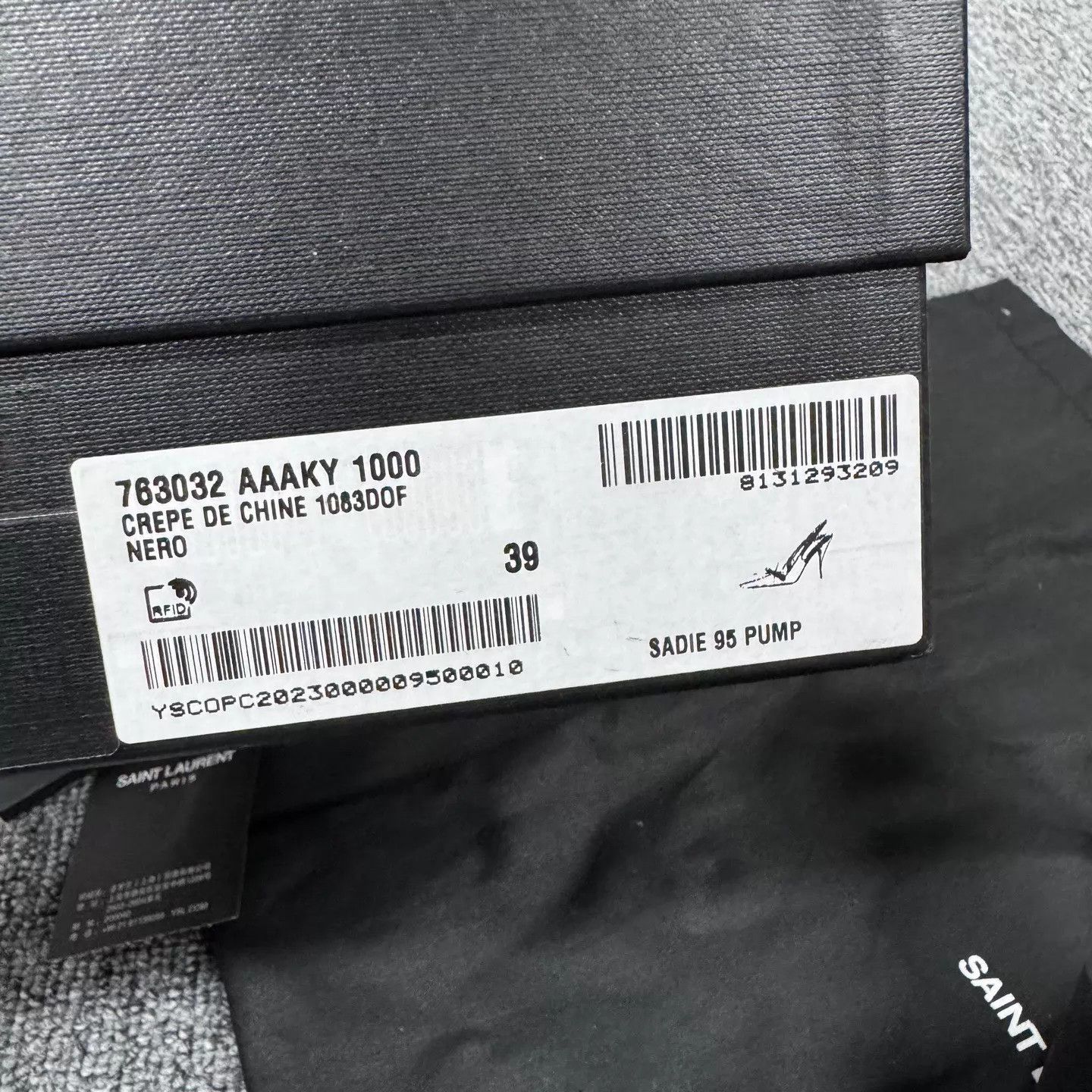 Saint Laurent Paris SLP Women's Black Pointed Toe Crystal Buckle Heels 39 Size US 8.5 / IT 38.5 - 7 Thumbnail