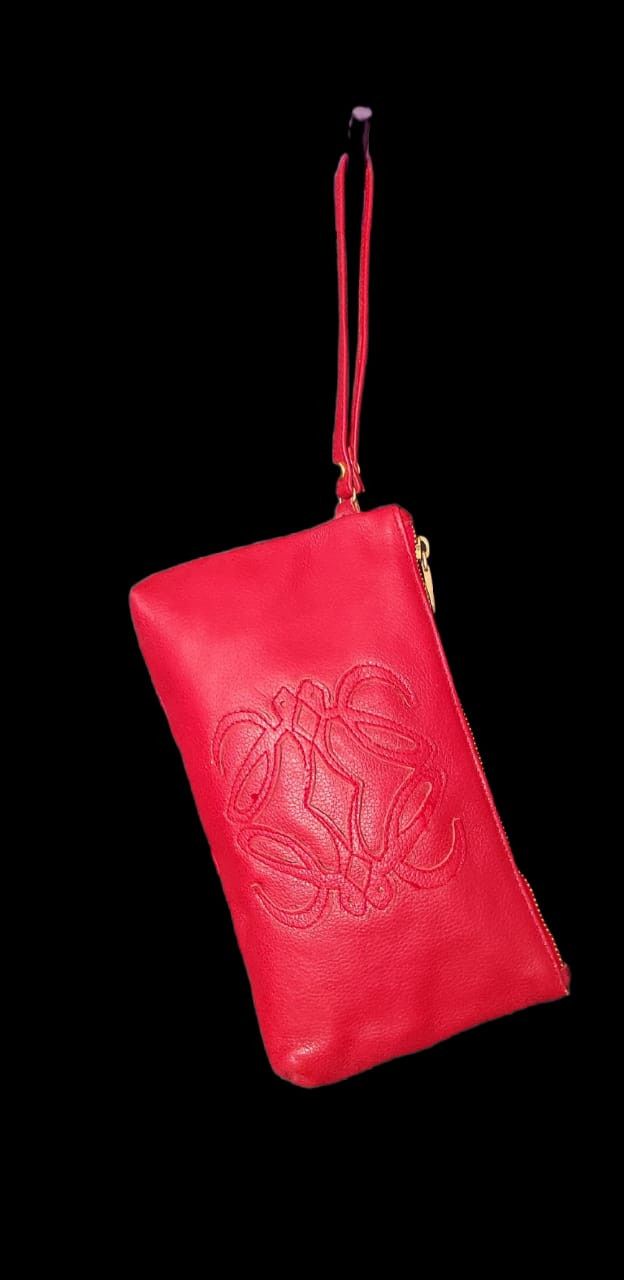 Leather × Loewe Loewe Red Zip Around Leather Wallet Size ONE SIZE - 1 Thumbnail