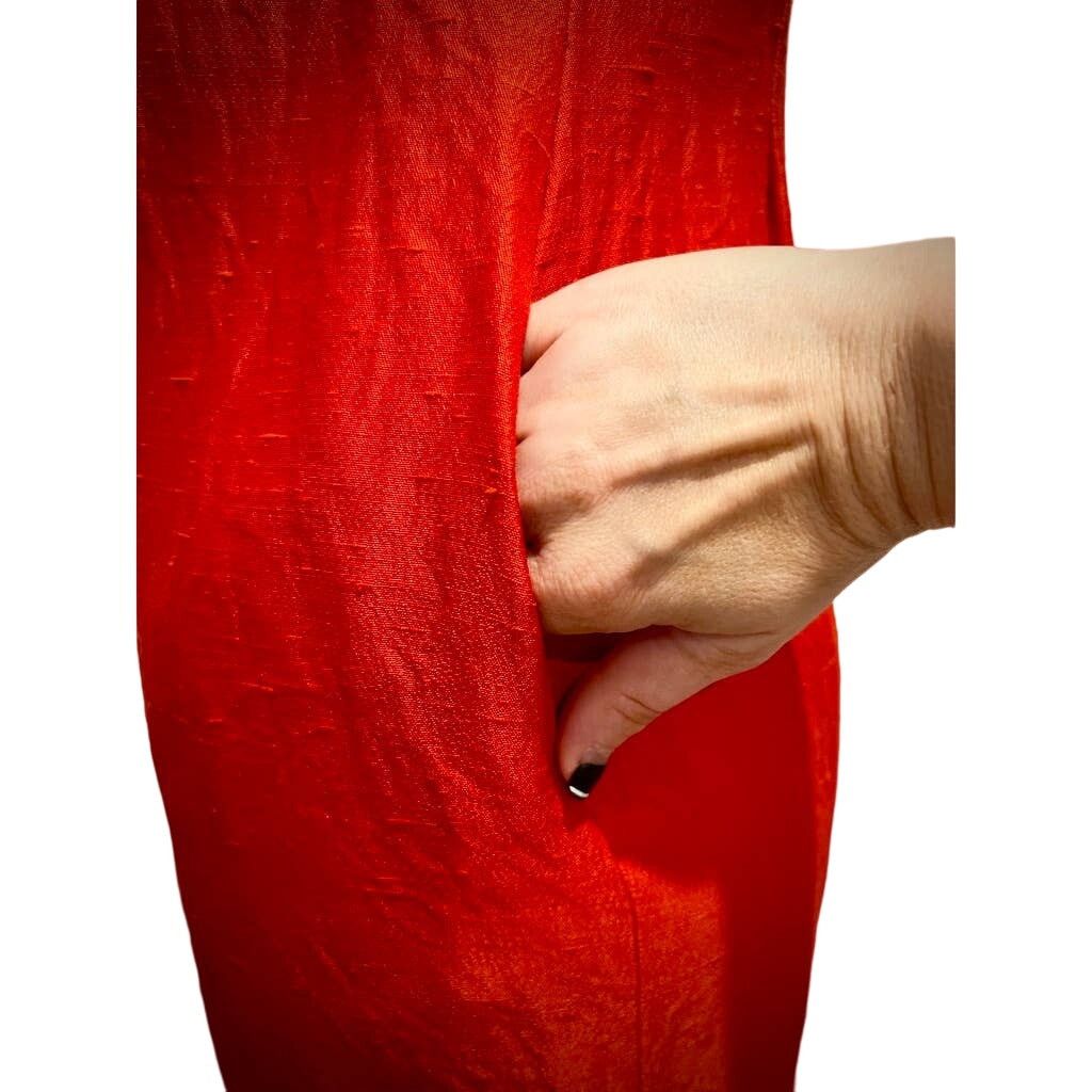 Handmade Vintage 1950s Red Cheongsam Dress-Handmade-Silk-Small-Side Size S / US 4 / IT 40 - 5 Thumbnail
