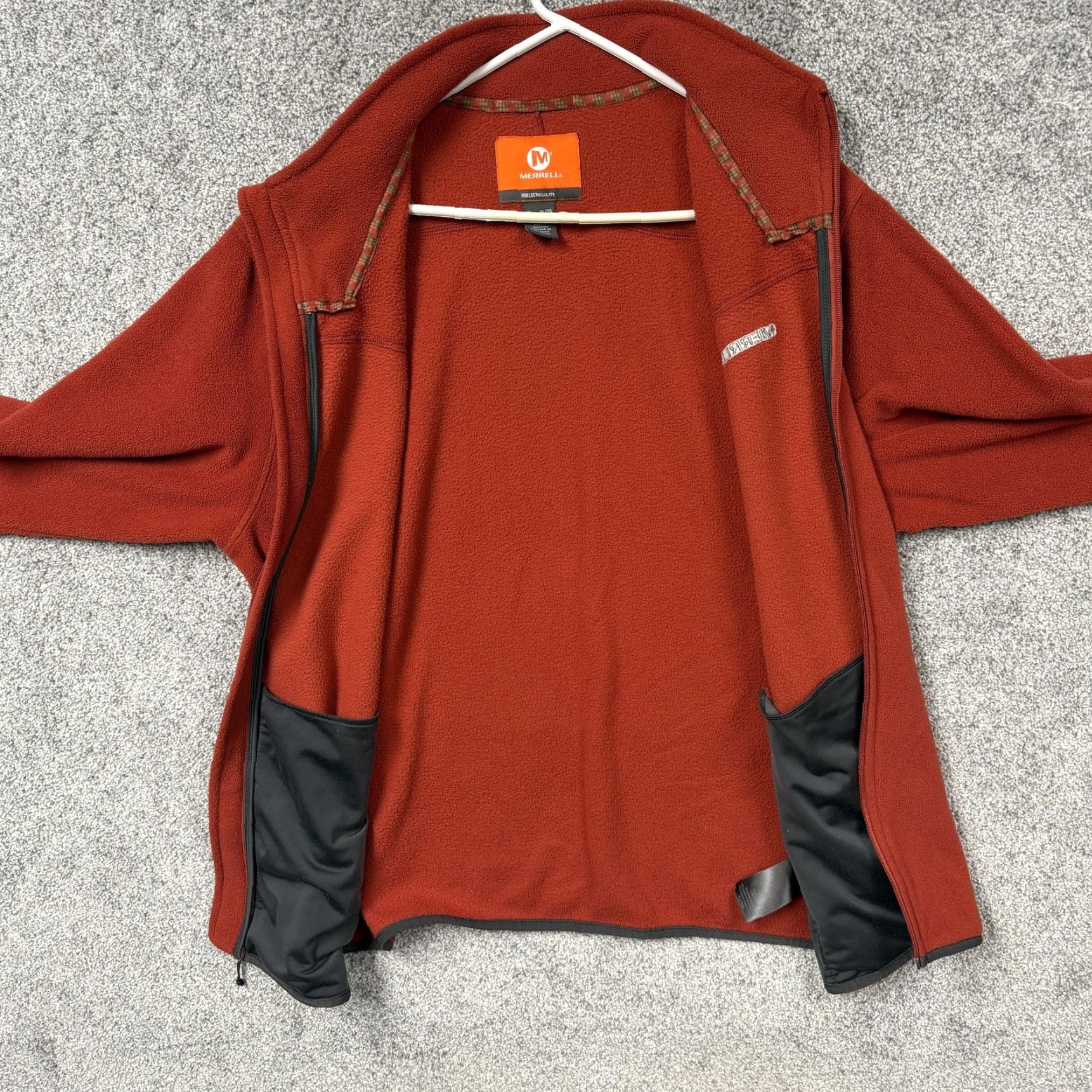 Merrell Merrell Fleece Jacket Mens XL Orange Full Zip Thermal Hiking Outdoor Gorpcore Size US XL / EU 56 / 4 - 7 Thumbnail