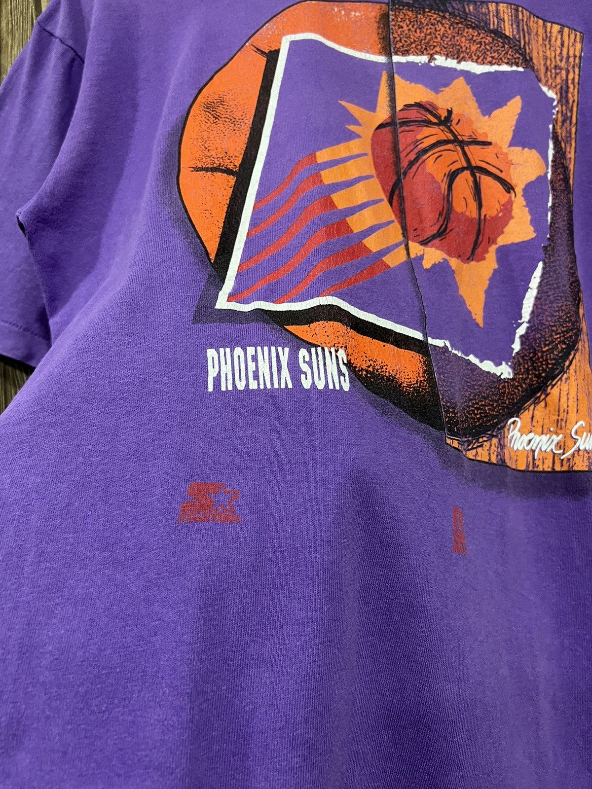 NBA × Vintage Vintage 90s Phoenix Suns NBA OG Logo Tshirt Size US L / EU 52-54 / 3 - 4 Thumbnail