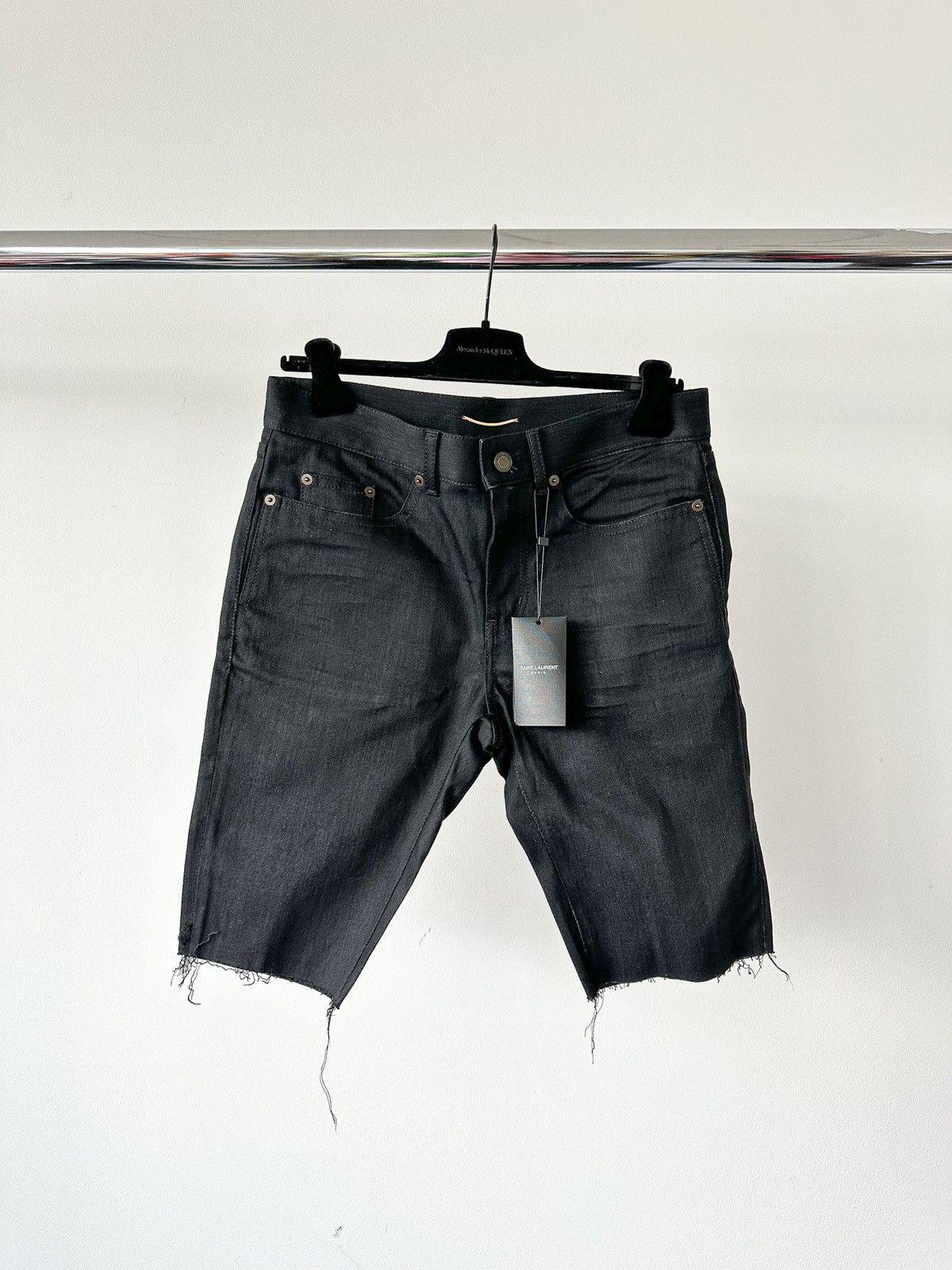 Saint Laurent Paris Saint Laurent Black Denim Cut Off Shorts Size US 28 / EU 44 - 1 Thumbnail
