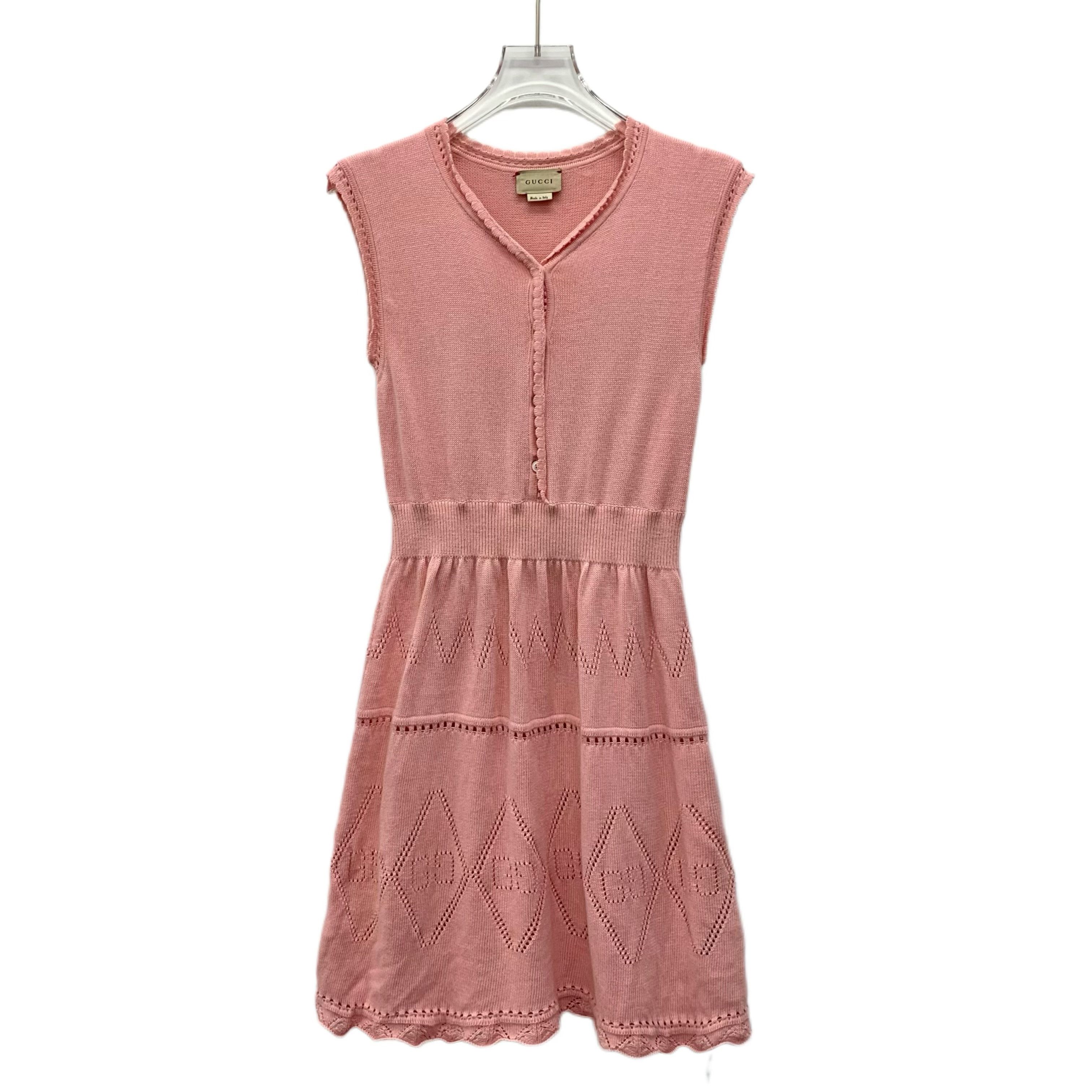 Gucci Gucci Pink V-Neck Sleeveless Knit Dress 12 Size XL / US 12-14 / IT 48-50 - 1 Thumbnail