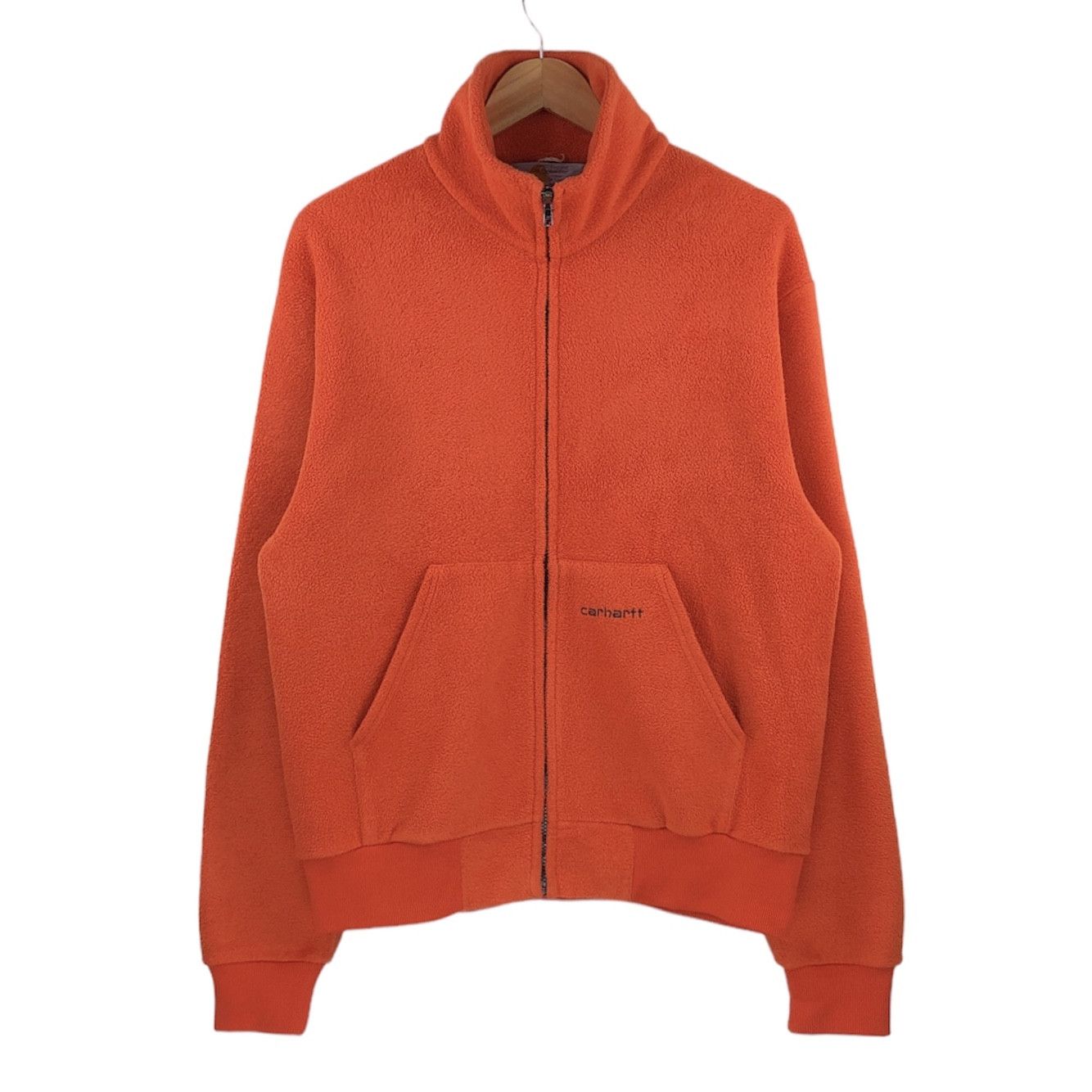 Vintage 90s Carhartt WIP Neon Orange Sherpa Fleece Jacket