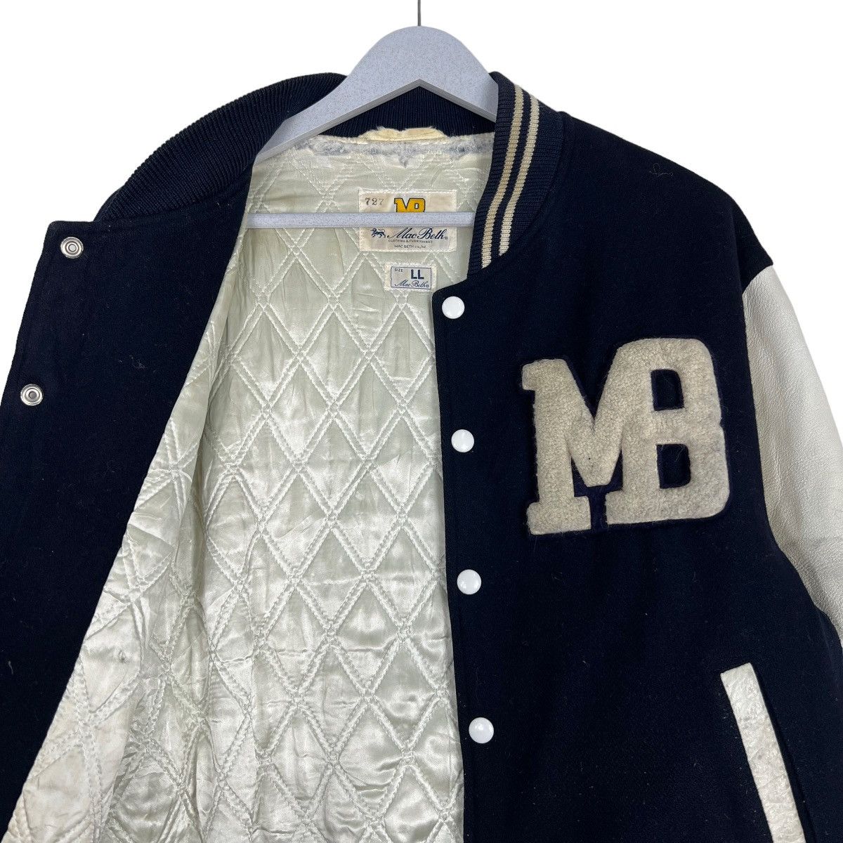 Japanese Brand 🔥 VINTAGE MAC BETH VARSITY BOMBER JACKET Size US L / EU 52-54 / 3 - 8 Thumbnail