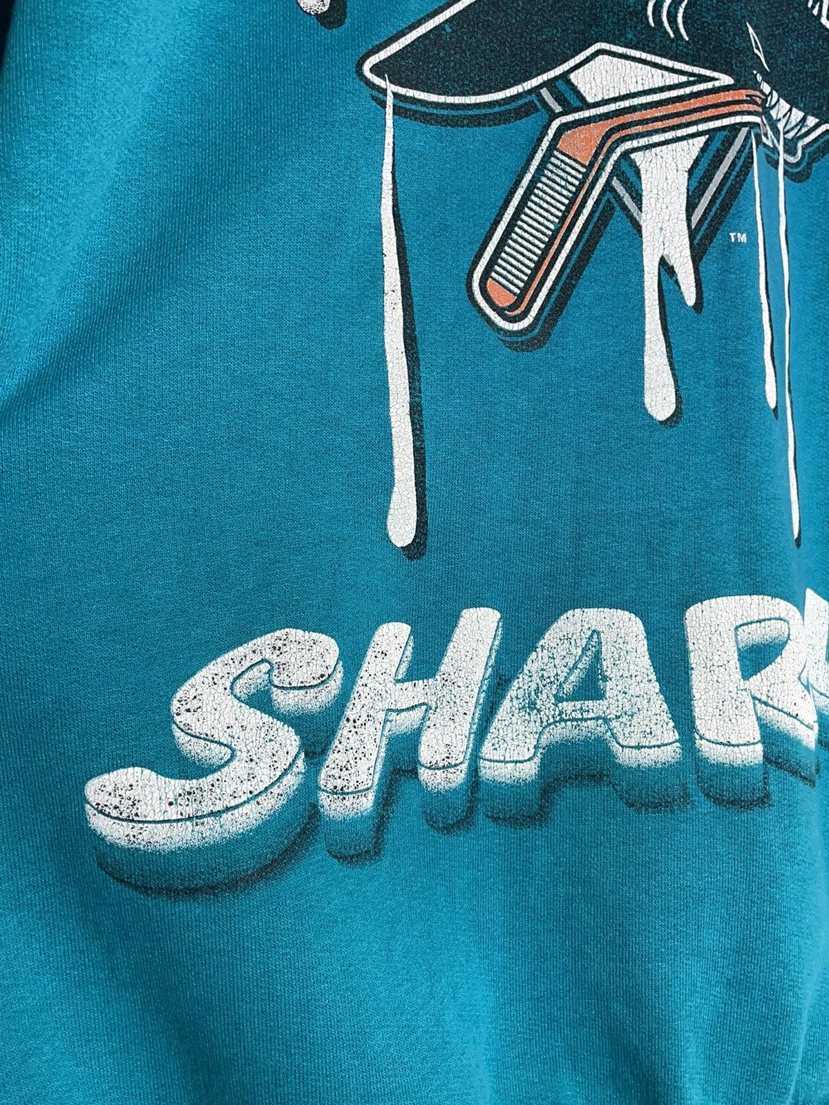 NHL × Vintage Sharks 1994 NHL Vintage Y2k Streetwear Hockey Sweatshirt Size US L / EU 52-54 / 3 - 4 Thumbnail