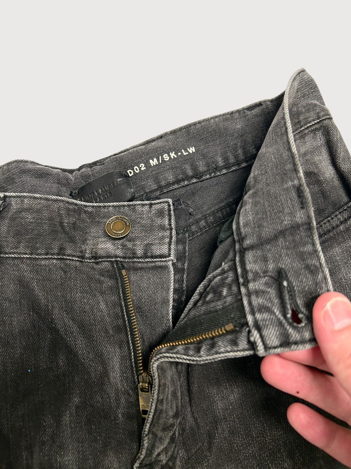 Saint Laurent Paris SS2019 D02 Croc Print Japanese Denim Size US 32 / EU 48 - 5 Thumbnail
