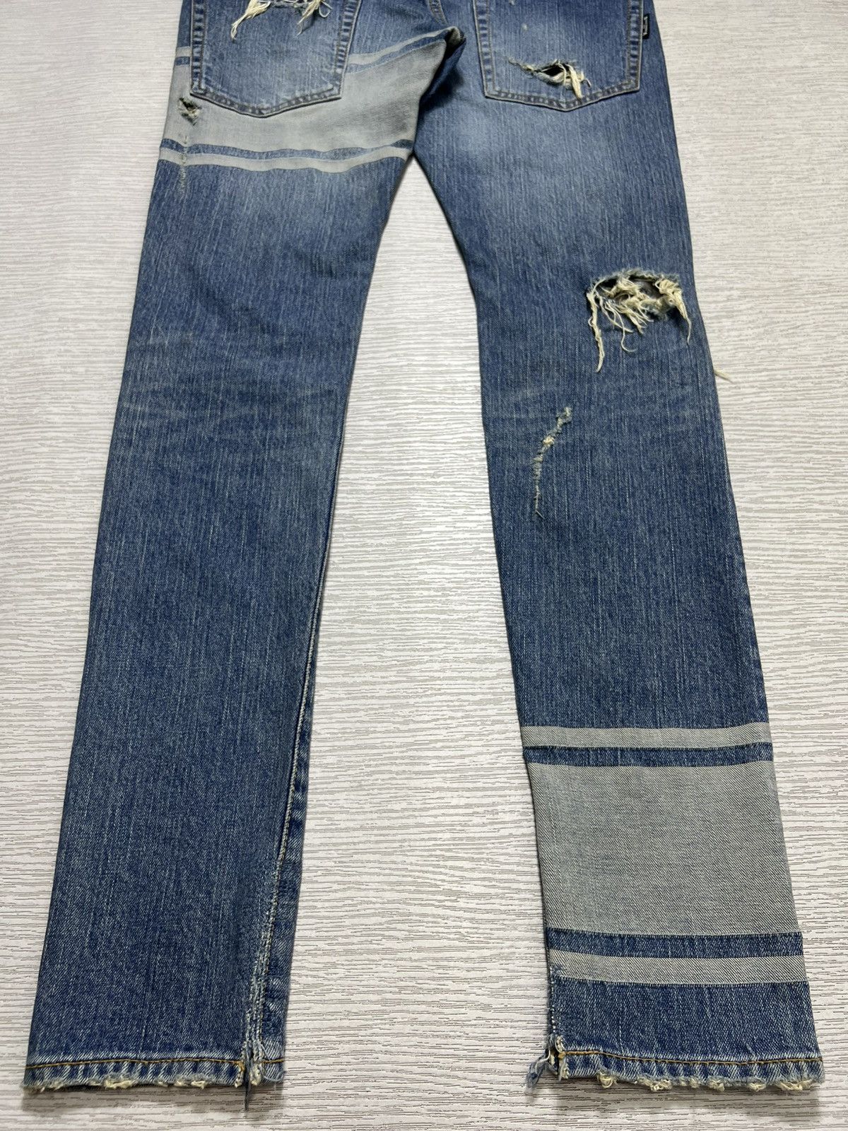 Mastermind World Mastermind World - Double Waist Crash Skinny Denim Jeans Size US 30 / EU 46 - 14 Thumbnail