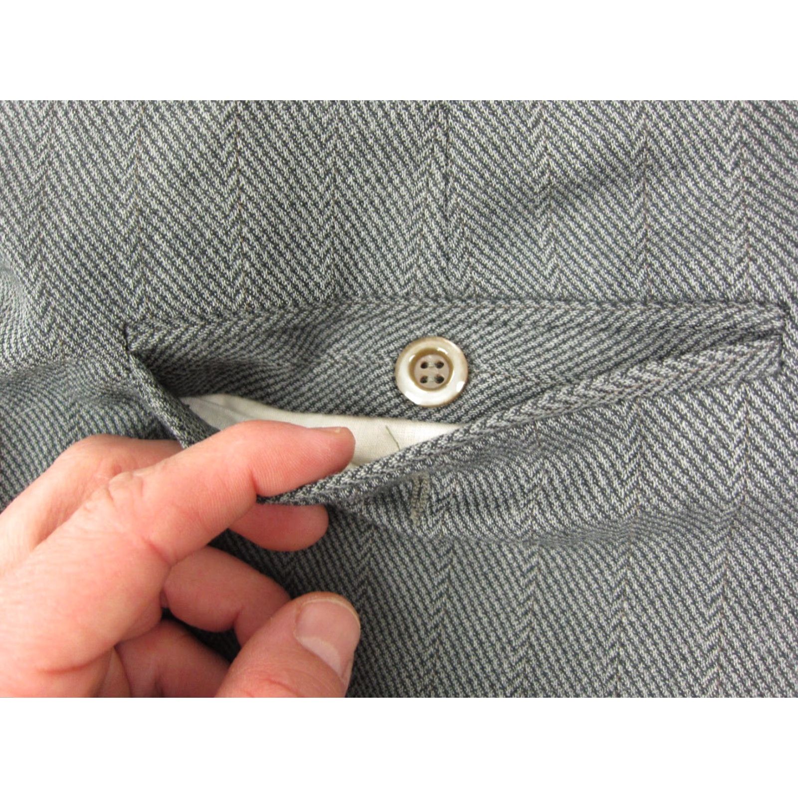 Vintage VINTAGE Pietro Chiara Nobile Pants Mens 36 x 30 Gray Wool Zip Dress Pants 100% Wool Houndstooth Mens Size US 36 / EU 52 - 3 Thumbnail