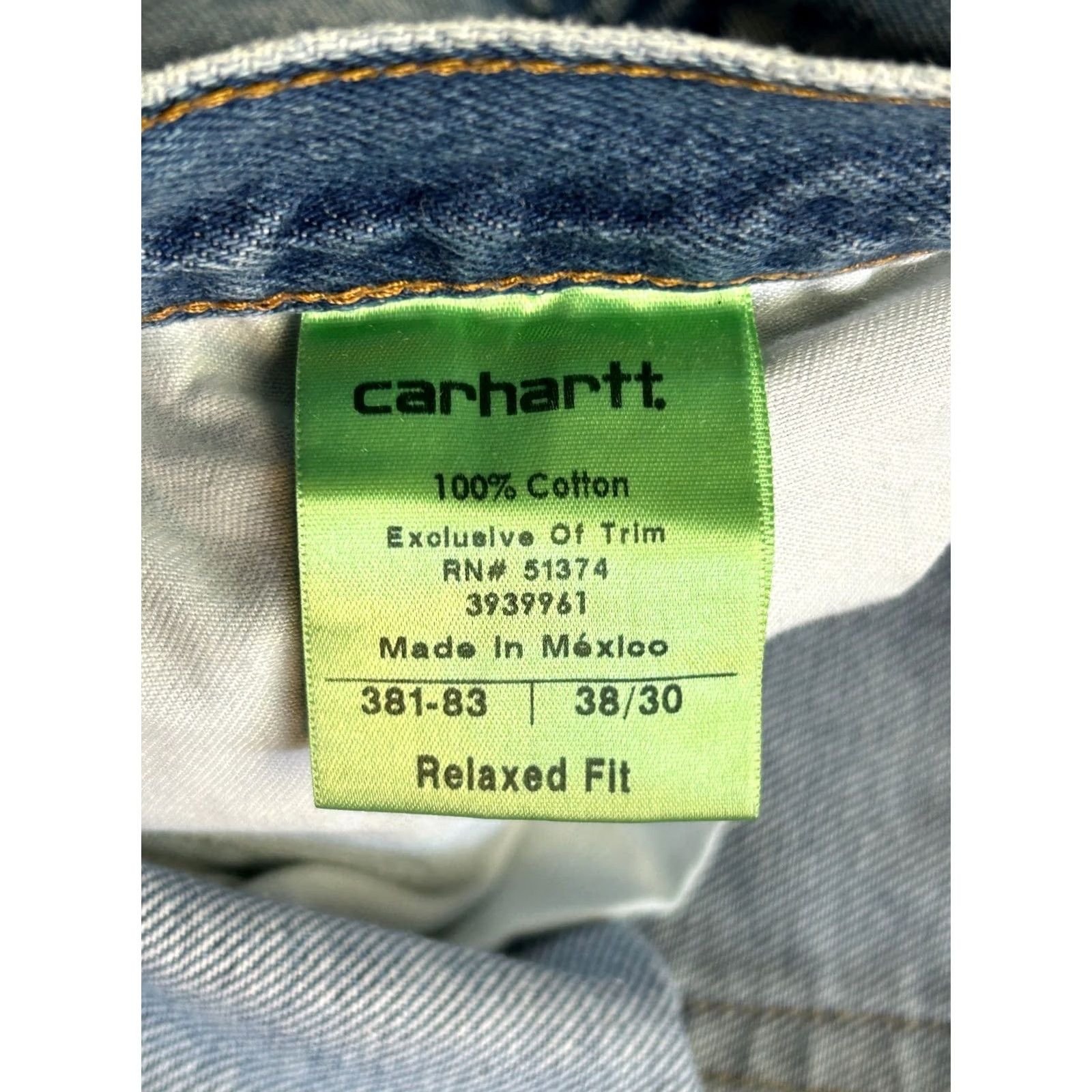 Carhartt VINTAGE Carhartt Jeans Relaxed Fit 38 x 30 Denim Blue 90s Grunge Logo City Skater USA Mens Jeans Size US 38 / EU 54 - 5 Thumbnail