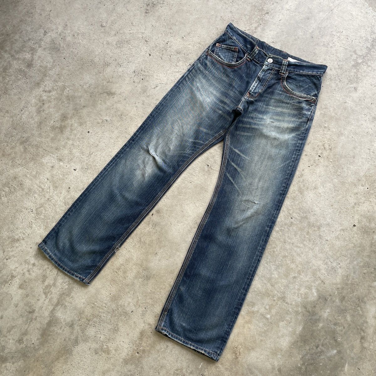 Japanese Brand W33x33.5💥 Vintage Edwin XV-S Faded BAGGY Jeans Denim Pants Size US 33 - 2 Thumbnail