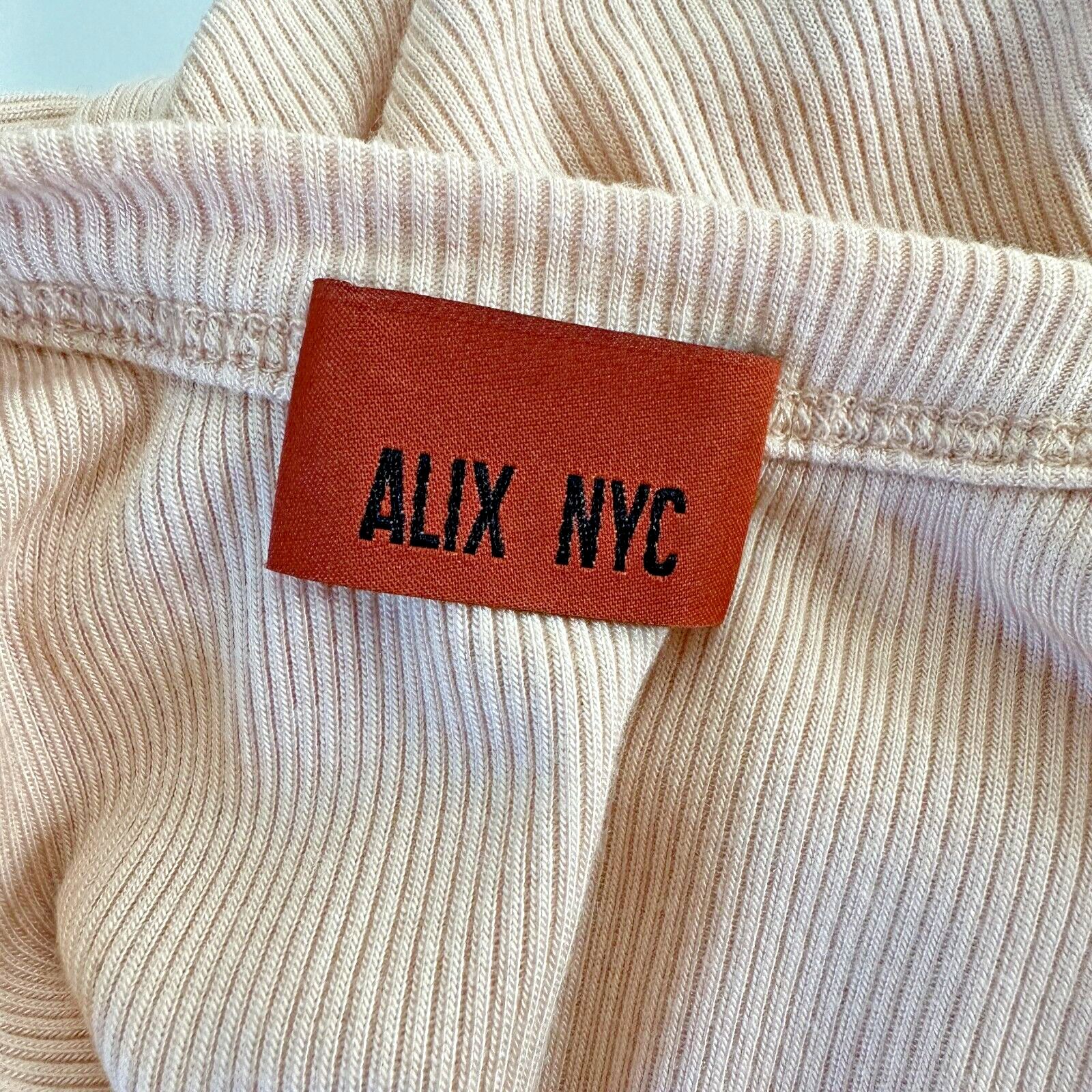 ALIX NYC Alix NYC Tan Asymmetrical Neckline Sleeveless Rib Bodysuit S Size S / US 4 / IT 40 - 7 Thumbnail