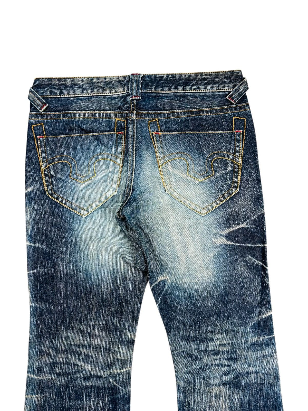Tornado Mart Archive Tornado Mart - Super Flared Washed Denim Pants Size US 29 - 6 Thumbnail