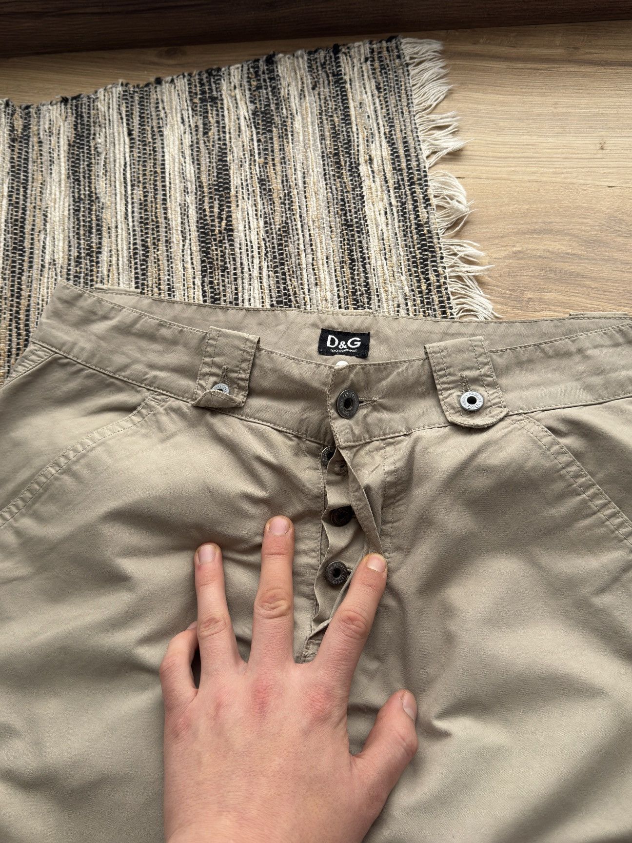 Dolce & Gabbana Vintage Dolce&Gabbana Multi pocket Cargo Y2K Beige Pants Men Size US 32 / EU 48 - 9 Thumbnail