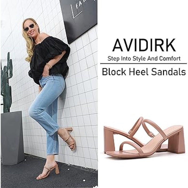 Other Avidirk Women's Size 8 Tan Open Toe 3.5" Block Heel Sandals Size US 8 / IT 38 - 6 Thumbnail