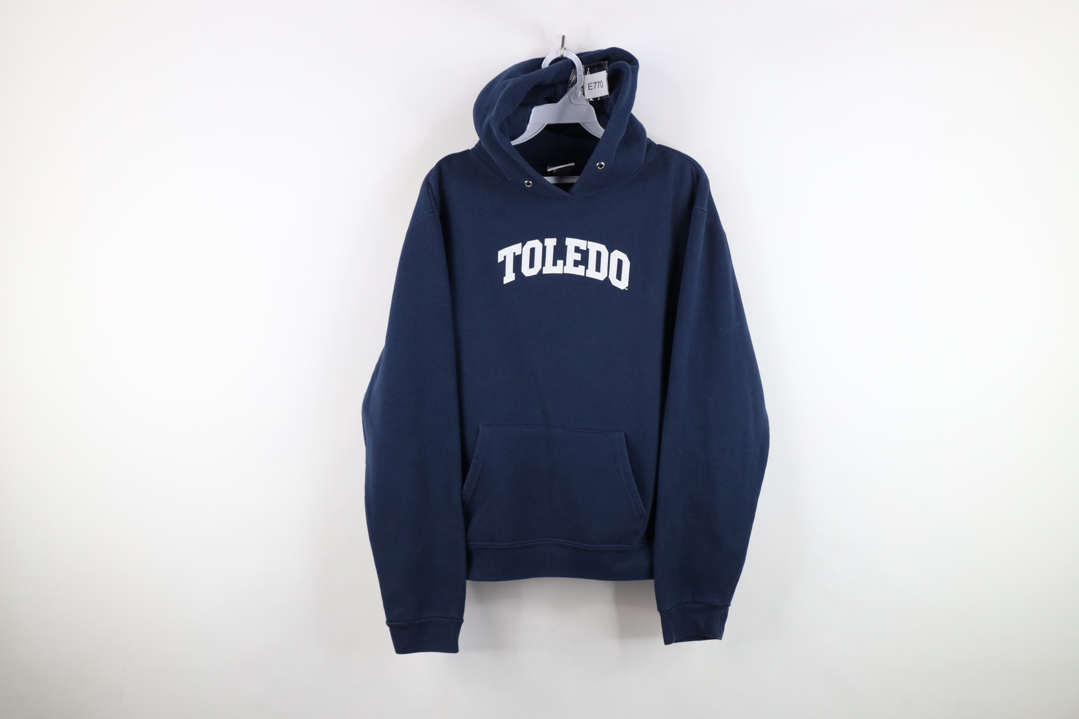 Vintage Vintage 90s University of Toledo Hoodie Sweatshirt Blue USA Size L / US 10 / IT 46 - 1 Thumbnail