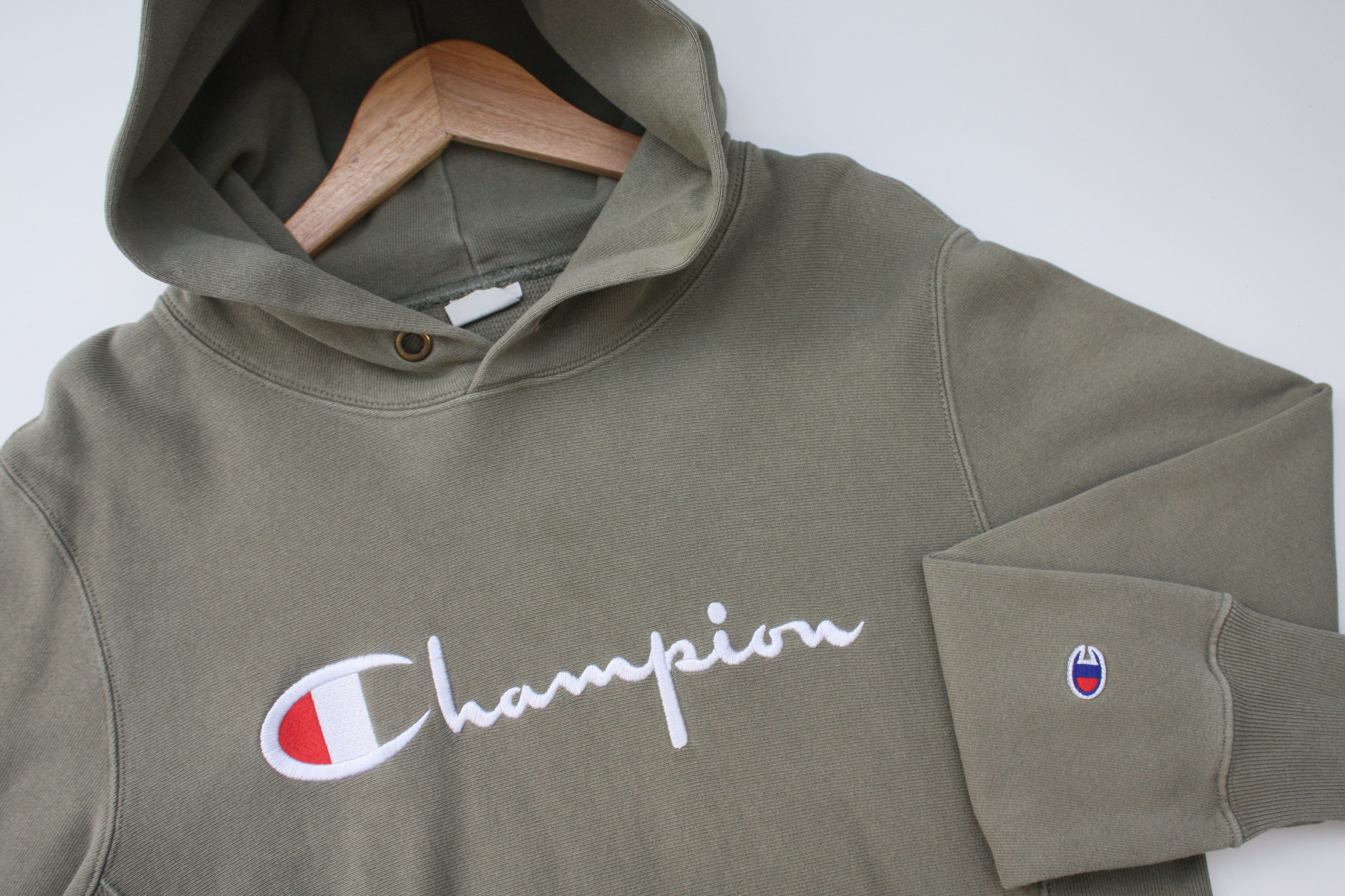Champion Champion Reverse Wave Olive Green Logo Hoodie Size US M / EU 48-50 / 2 - 4 Thumbnail