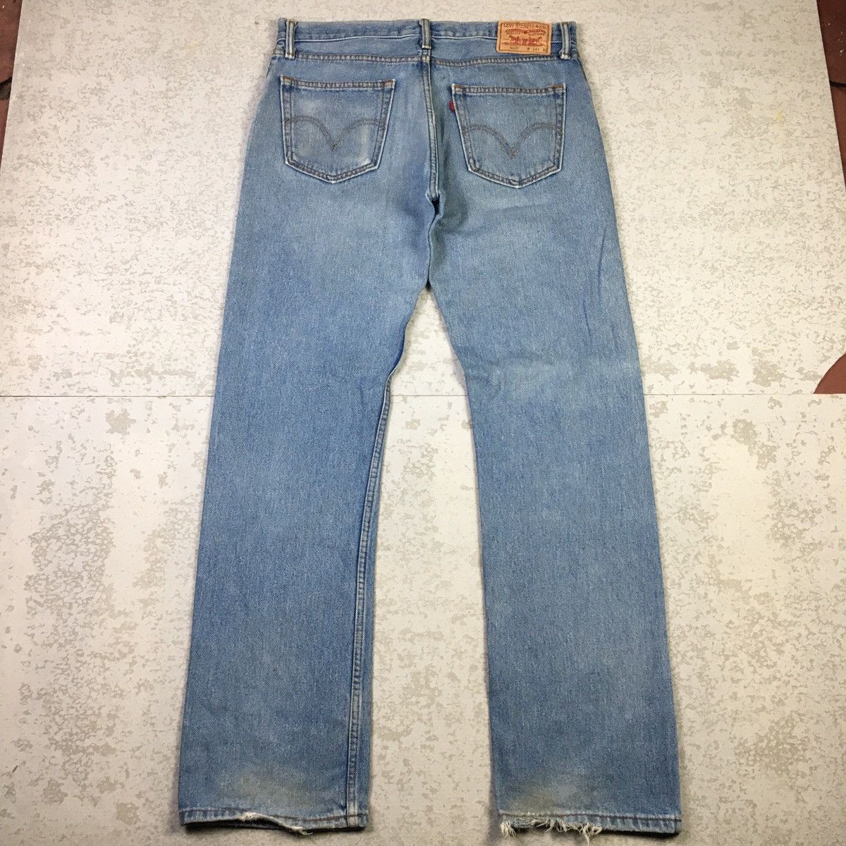 Levi's × Vintage Levis 505 Straight Fit Light Blue Jeans Size US 35 - 2 Thumbnail