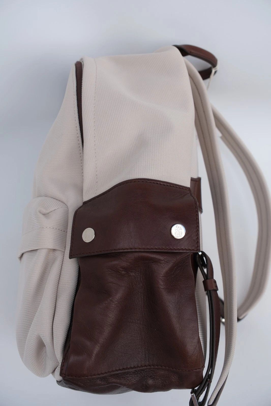Brunello Cucinelli NEW BRUNELLO CUCINELLI Canvas and Leather Backpack Size ONE SIZE - 2 Thumbnail