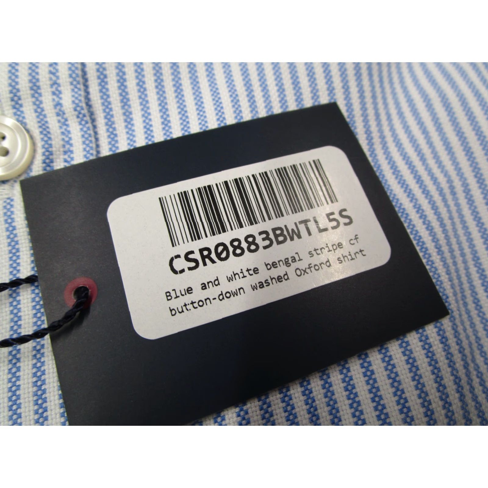 Charles Tyrwhitt VINTAGE Charles Tyrwhitt Dress Shirt Men Large Blue Bengal Stripe Button-Up Oxford Business Casual Wedding Classic Fit Size 42R - 3 Thumbnail