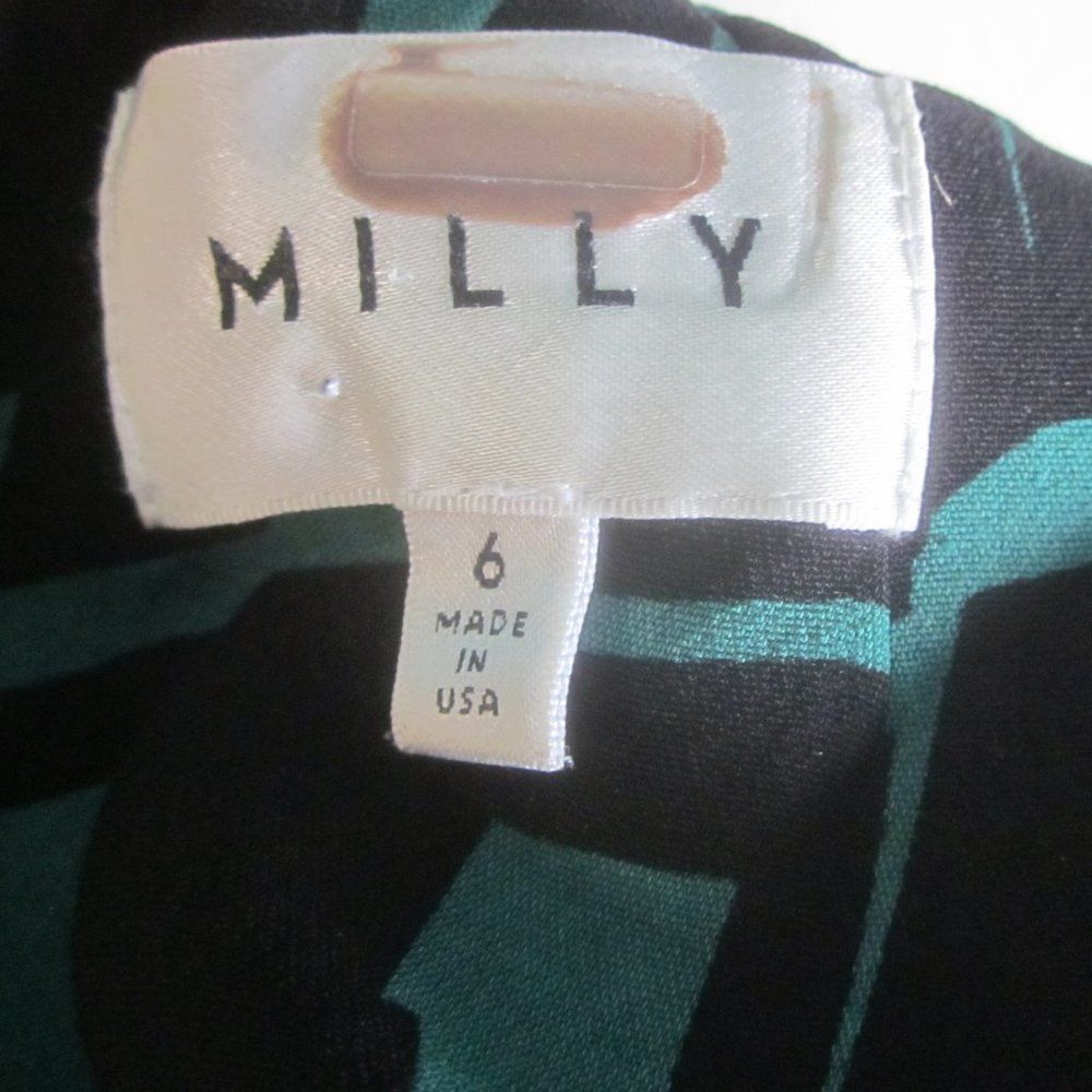 MILLY Milly Womens Green Black Business Sheath Dress Size 6 Size M / US 6-8 / IT 42-44 - 3 Thumbnail