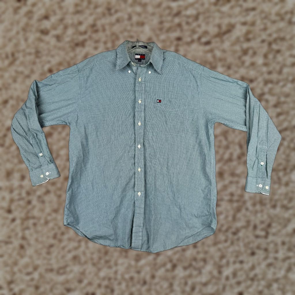 Tommy Hilfiger Tommy Hilfiger Button-Up Shirt Men Medium Green Blue Plaid Long Sleeve Casual Size US M / EU 48-50 / 2 - 1 Thumbnail