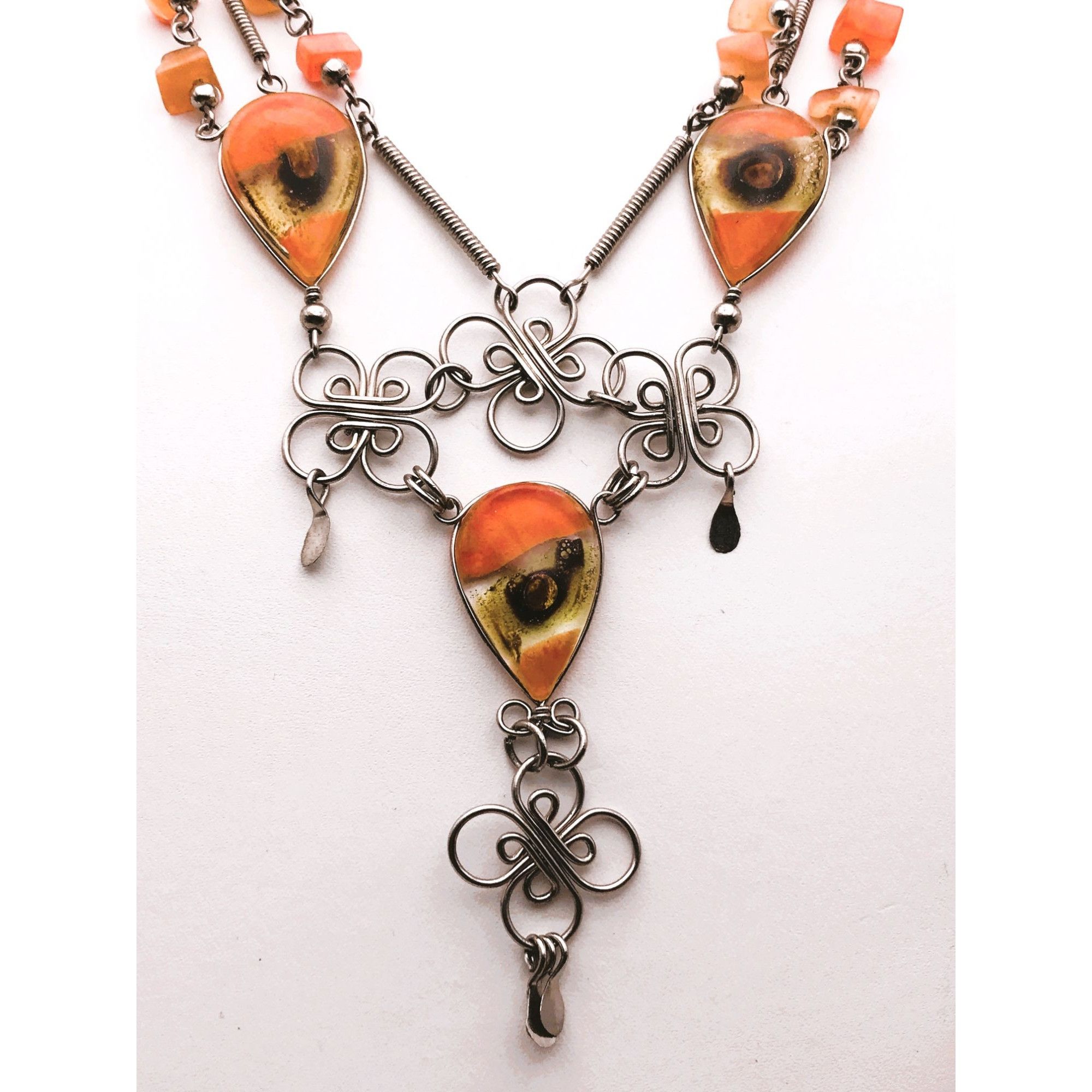 Other Third Eye Orange Necklace Handmade Boho Bohemian Hippie Size ONE SIZE - 9 Thumbnail