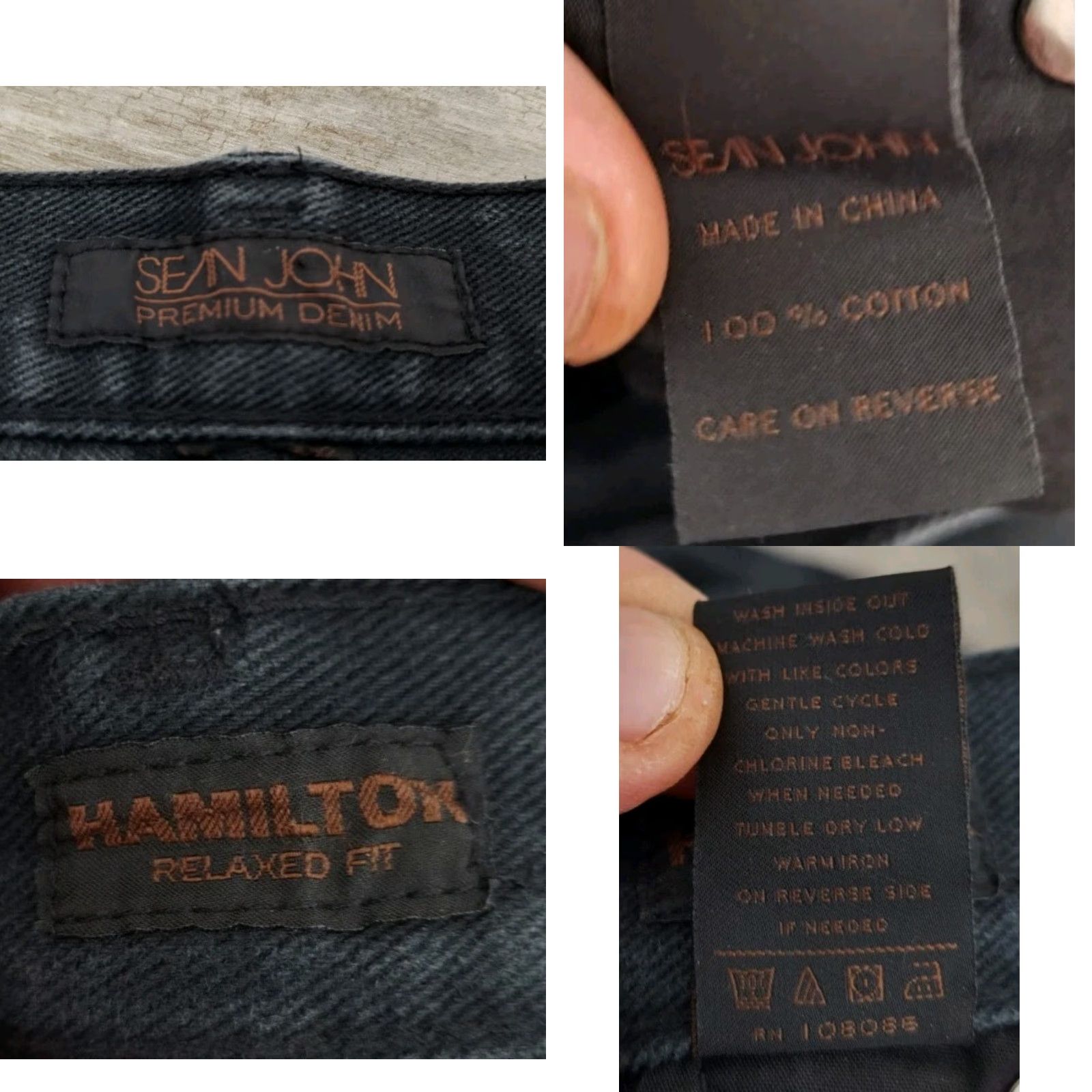 Sean John VINTAGE Sean John Men Jeans | Straight Leg 38x24 | Black Cotton Blend Hip Hop Style Size US 38 / EU 54 - 8 Thumbnail