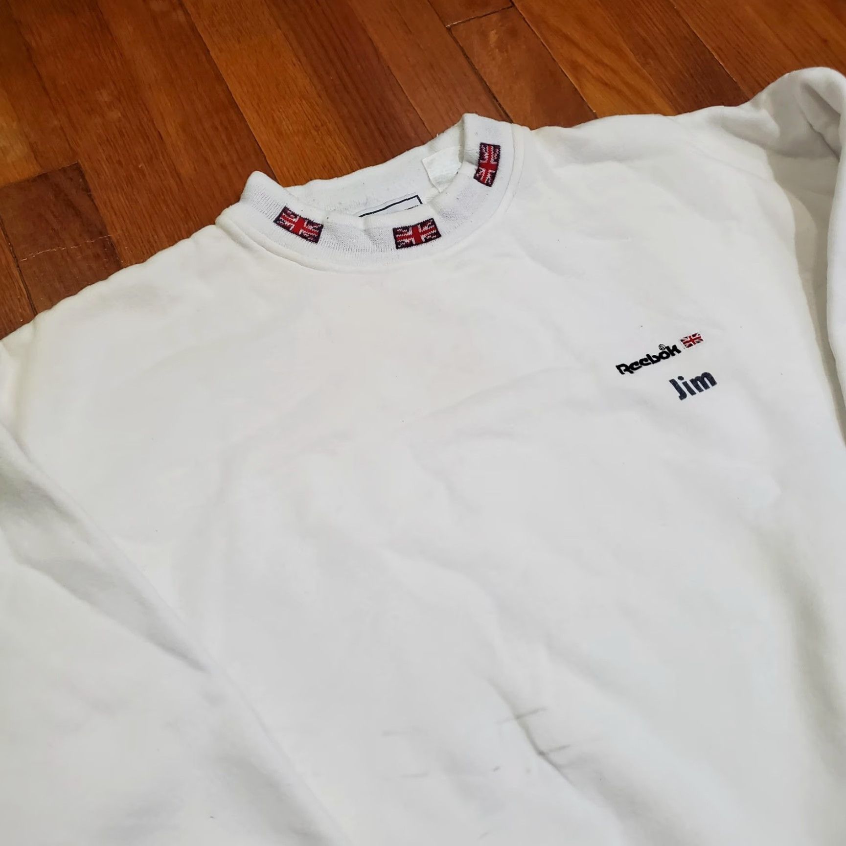 Reebok VINTAGE Reebok Classic Sweatshirt Mens Large White Crewneck Jim Embroidered Logo Front Size US XL / EU 56 / 4 - 6 Thumbnail
