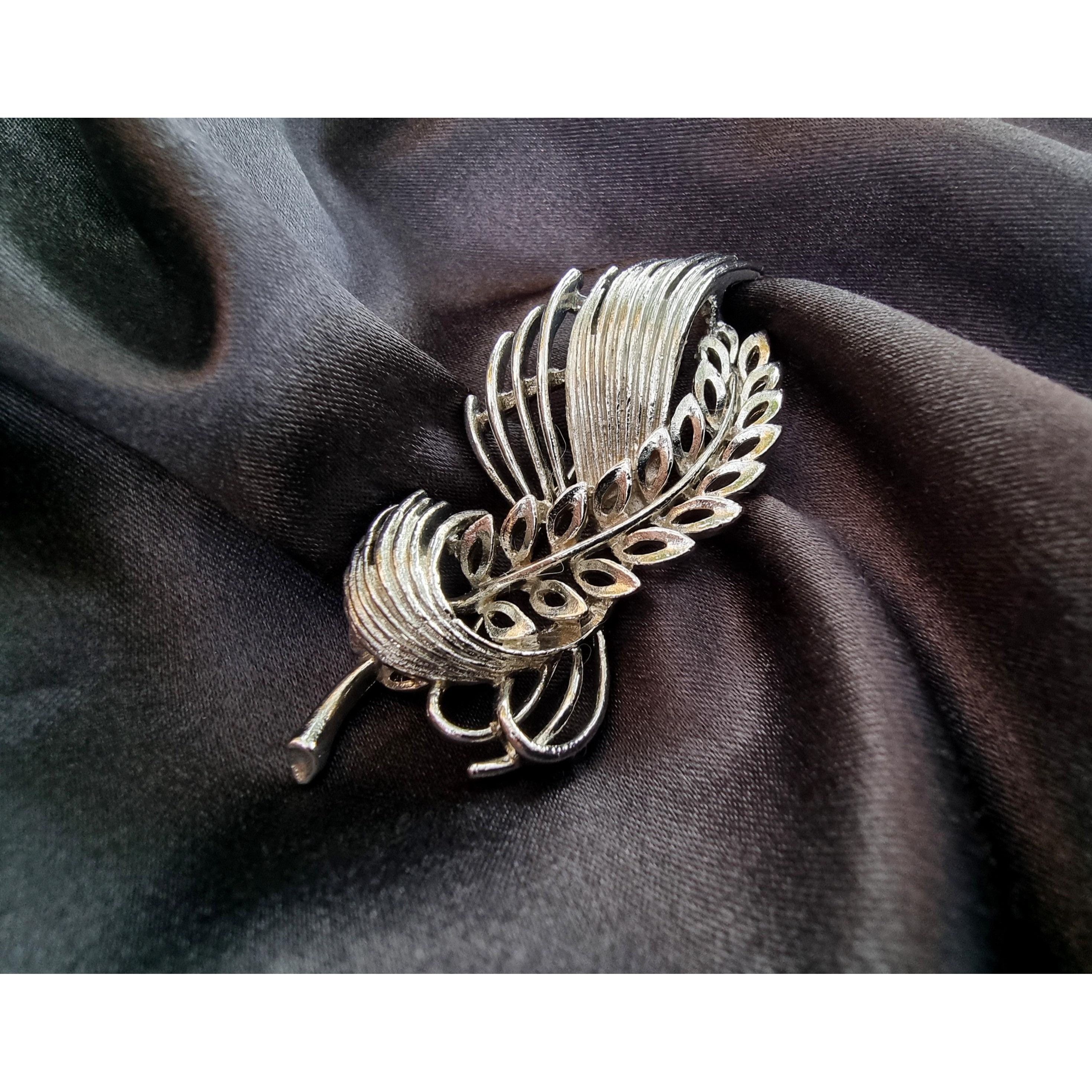 Other Vintage LISNER Signed Wheat Sheaf Leaves Floral Silver Toned Size ONE SIZE - 3 Thumbnail
