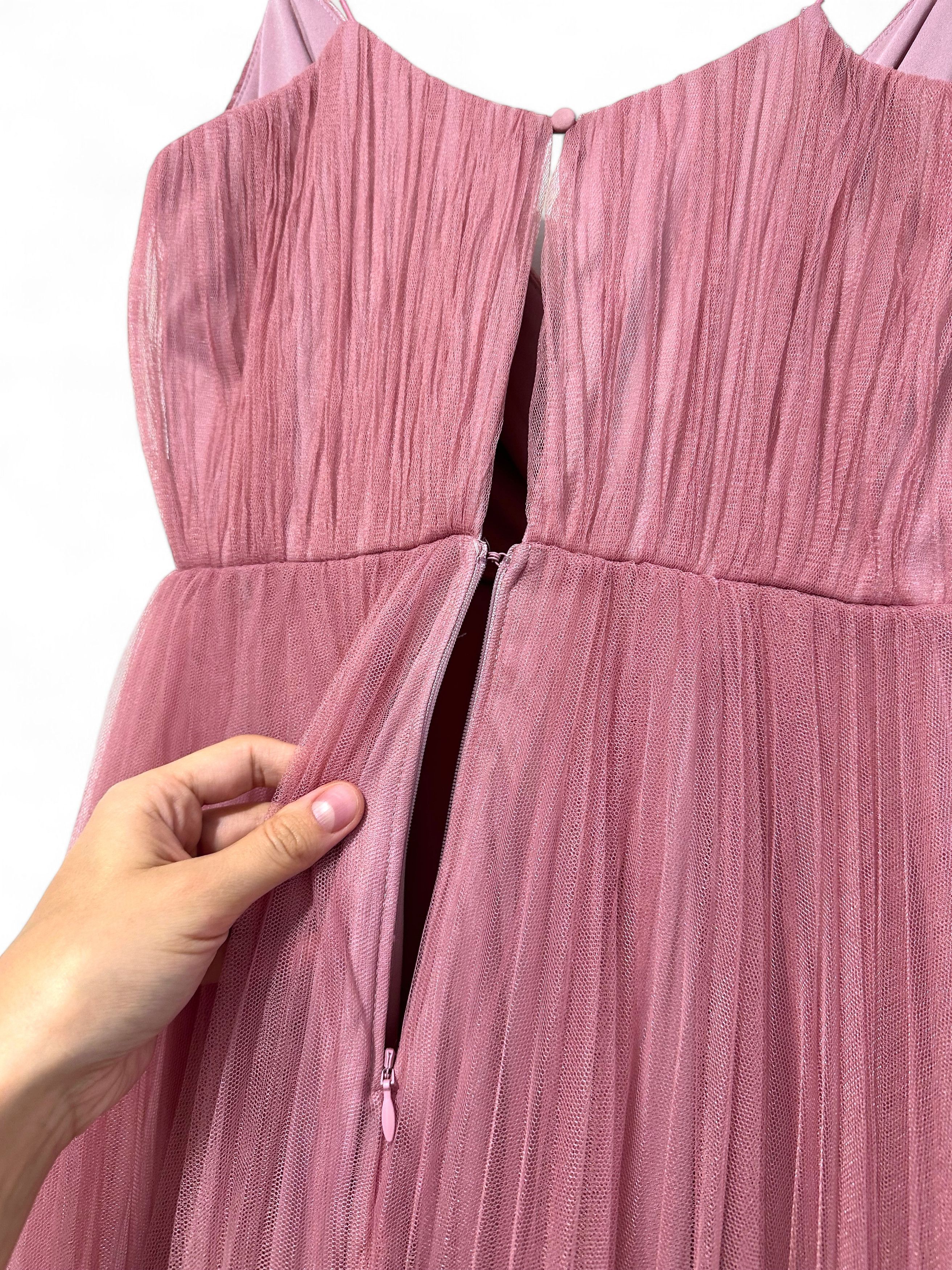 Asos ASOS Bridesmaid dress cami pleated tulle maxi in rose US2 Size XS / US 0-2 / IT 36-38 - 14 Thumbnail