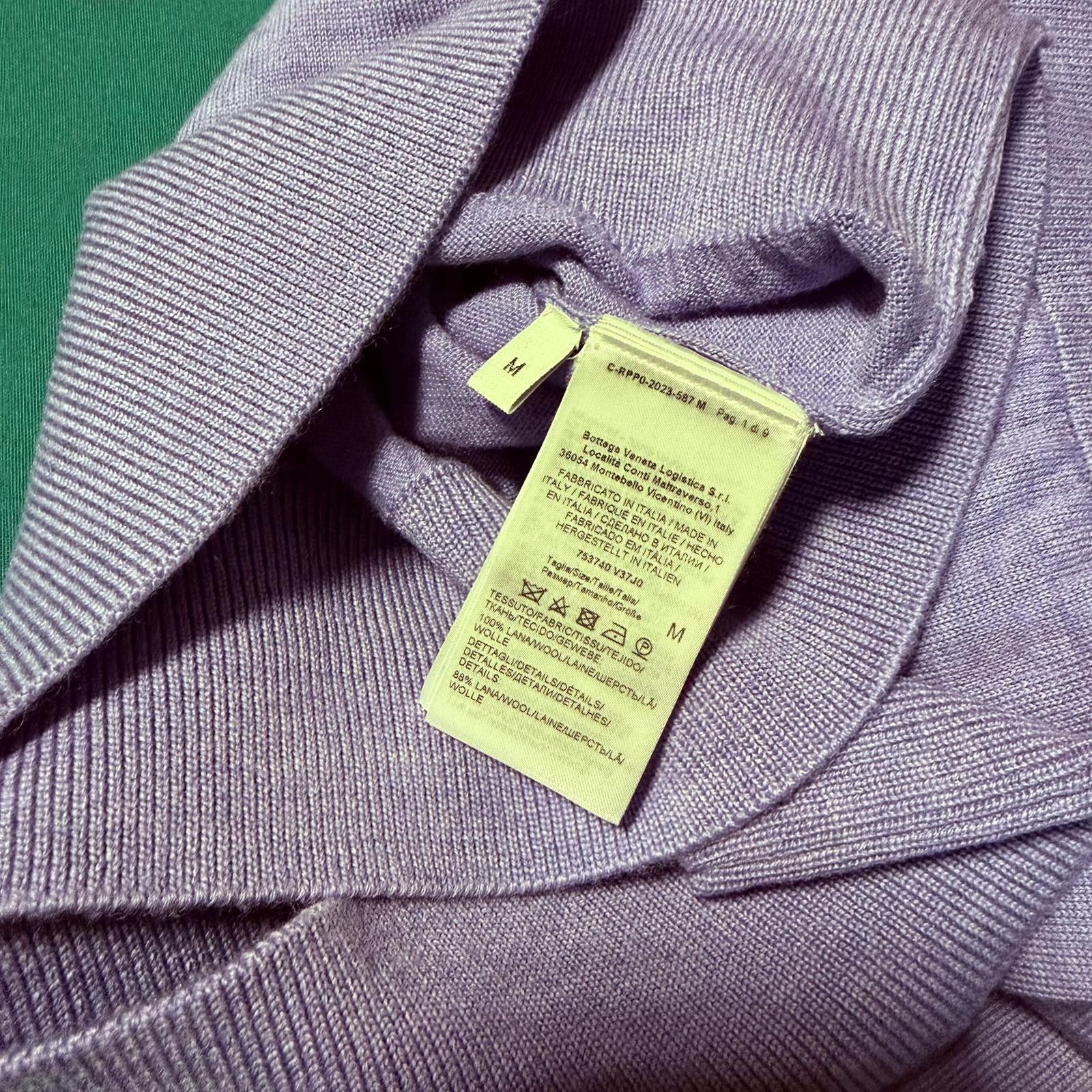 Bottega Veneta Lilac Light Wool Embroidered Logo High Neck Sweater Size US M / EU 48-50 / 2 - 10 Thumbnail