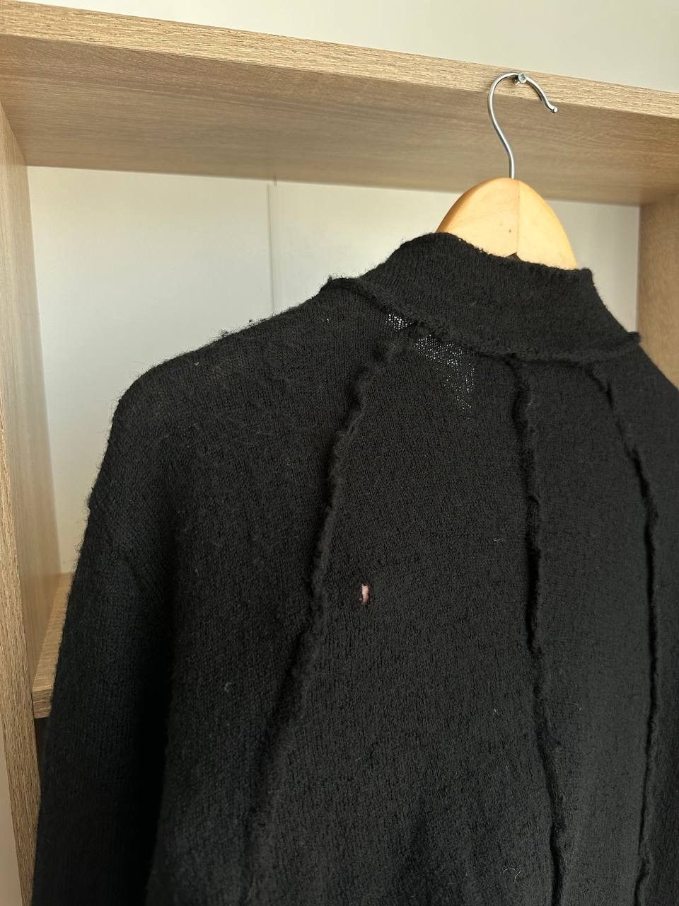 Rundholz × Vintage Vintage Rundholz Black Wool Cardigan Avant Garde Sweater Size US M / EU 48-50 / 2 - 20 Thumbnail