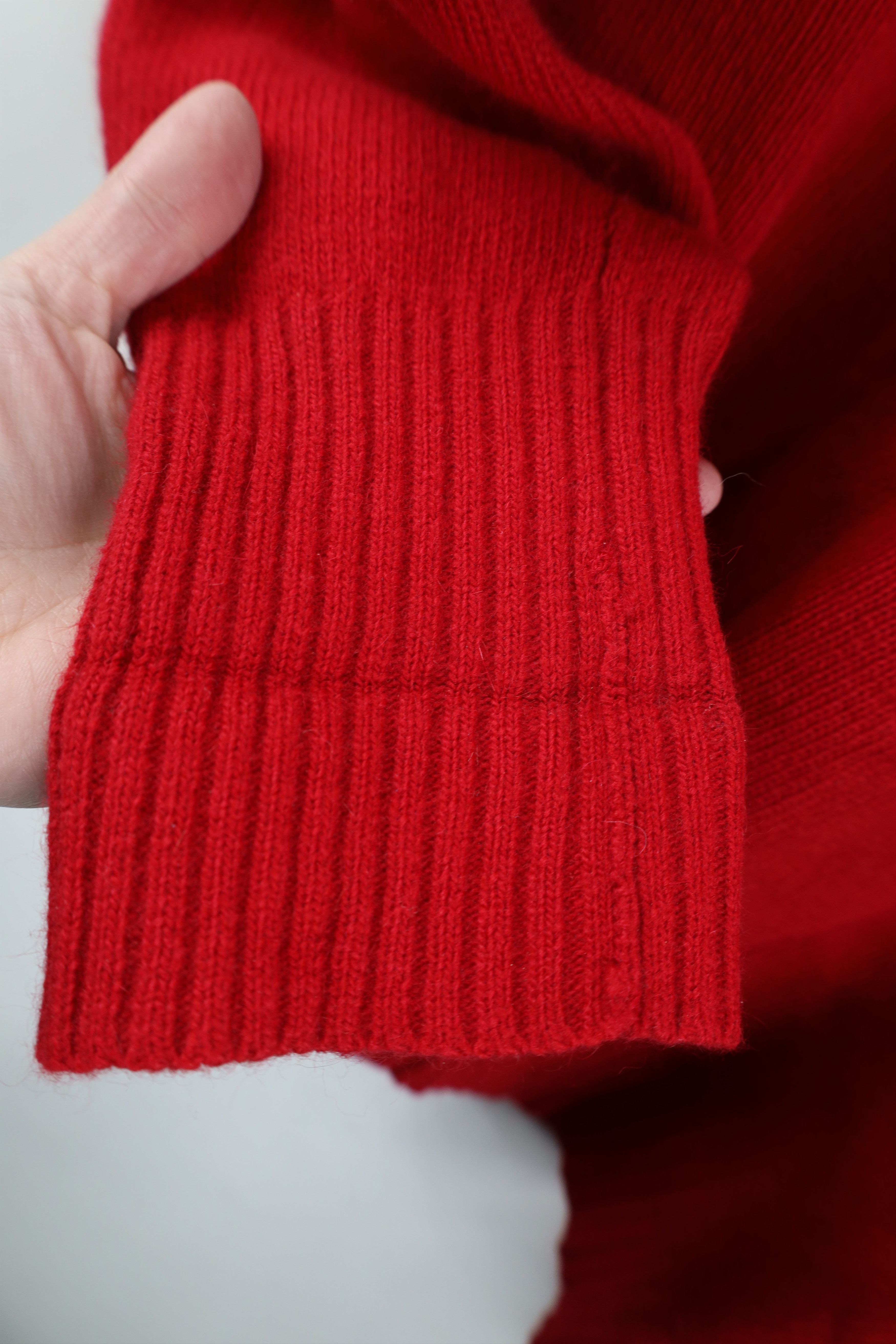 Vintage Vintage 90s Streetwear Lambswool Knit Collared Sweater Red Size L / US 10 / IT 46 - 9 Thumbnail