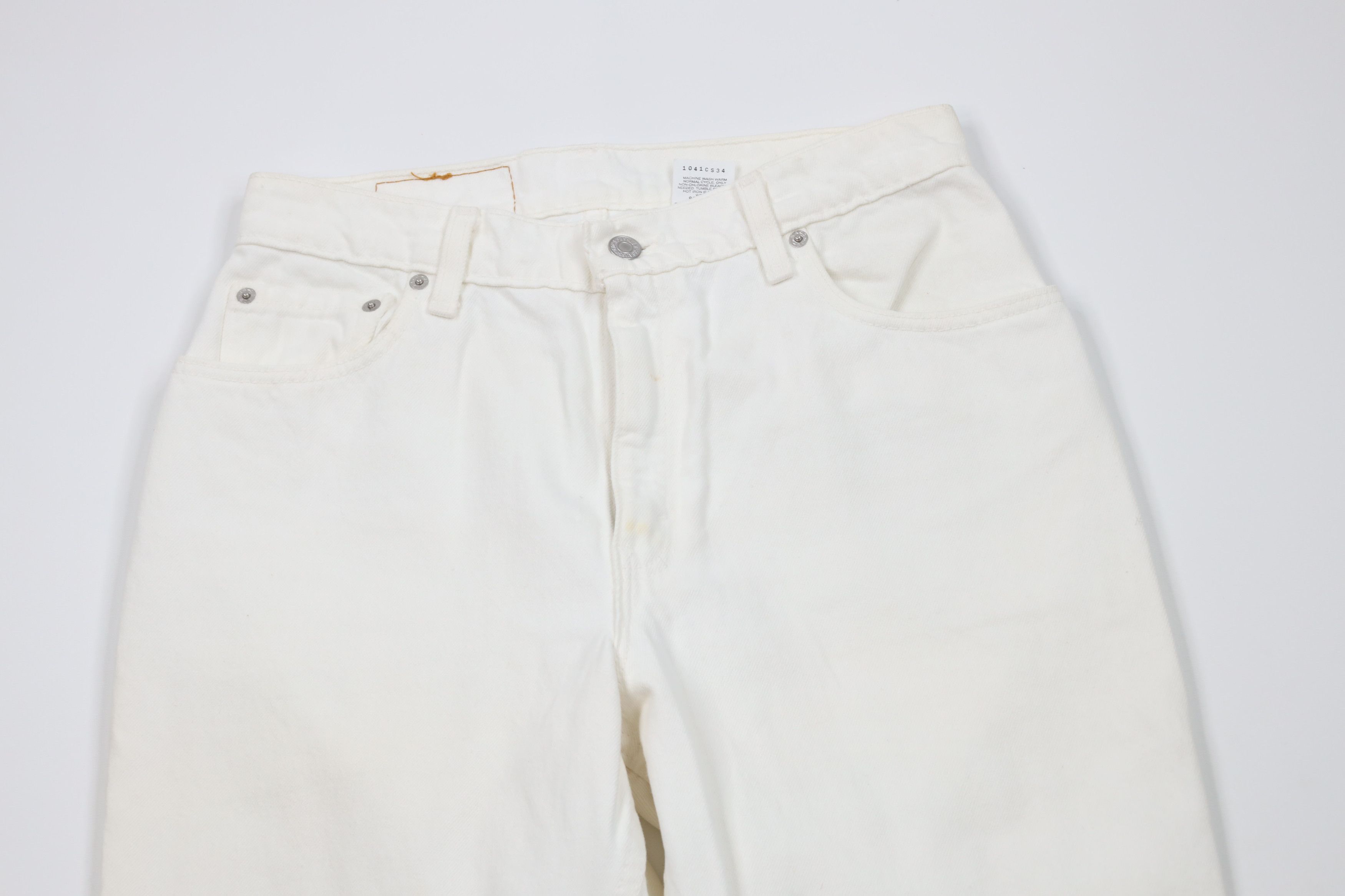 Levi's Vintage 90s Levis 550 Relaxed Tapered Leg Jeans White USA Size 32" / US 10 / IT 46 - 2 Thumbnail