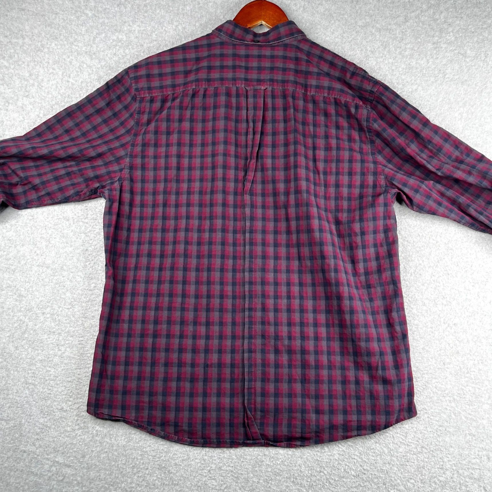 Ben Sherman Ben Sherman Shirt Mens XL Burgundy CHeck Flip Cuff Casual Button Up Long Sleeve Size US XL / EU 56 / 4 - 5 Thumbnail