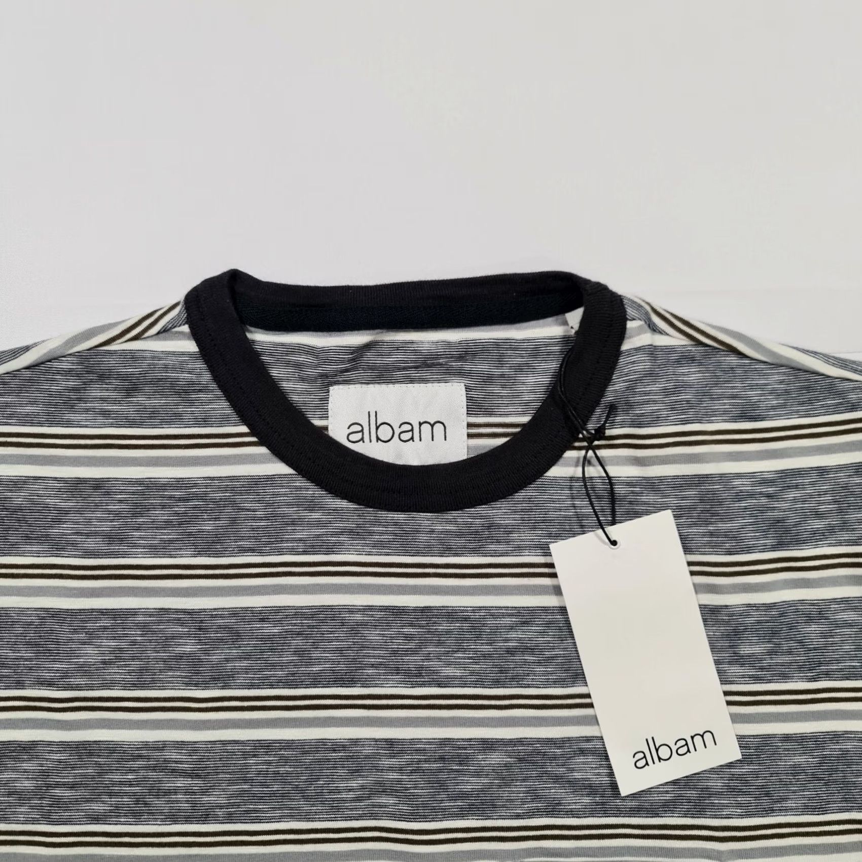 Albam albam Mens T Shirt Blue XS Striped Short Sleeve Top Cotton Tee Size US XS / EU 42 / 0 - 2 Thumbnail