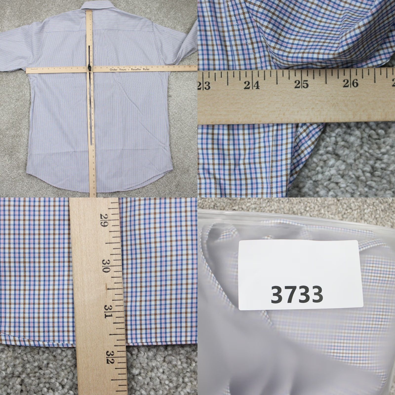 Peter Millar Peter Millar Crown Soft Shirt Adult Large Check Blue/Pink/Tan Cotton/Silk Blend L/S Button-Up Mens Regular Subtle Colorful Pattern Size US L / EU 52-54 / 3 - 8 Thumbnail