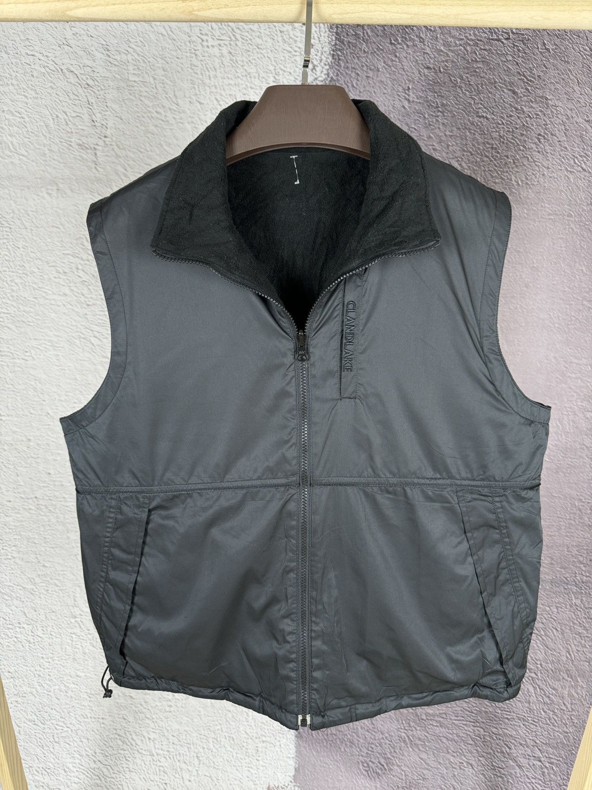 Japanese Brand Clandlake Japana black reversible nylon fleece vest Size US XL / EU 56 / 4 - 3 Thumbnail